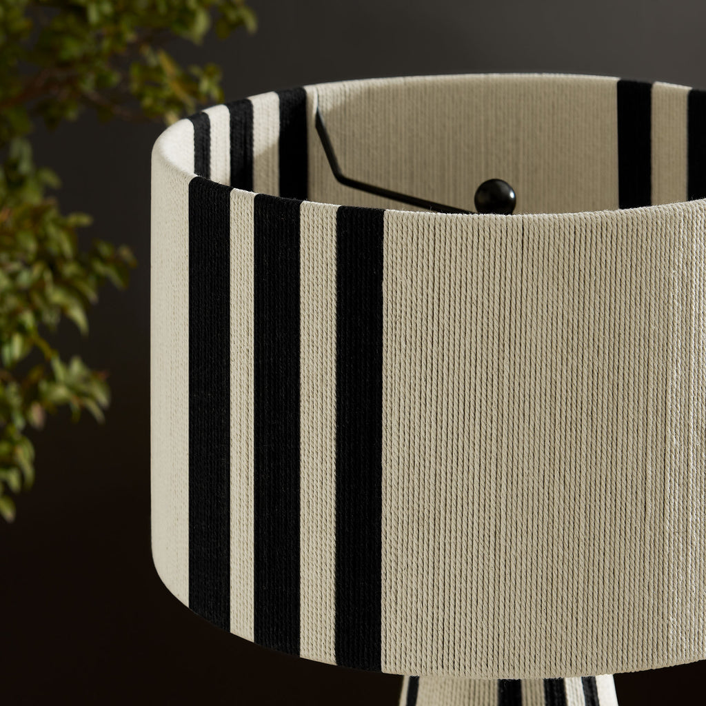 Gia Handwoven Cotton Thread Striped or Plain mesa Lamp