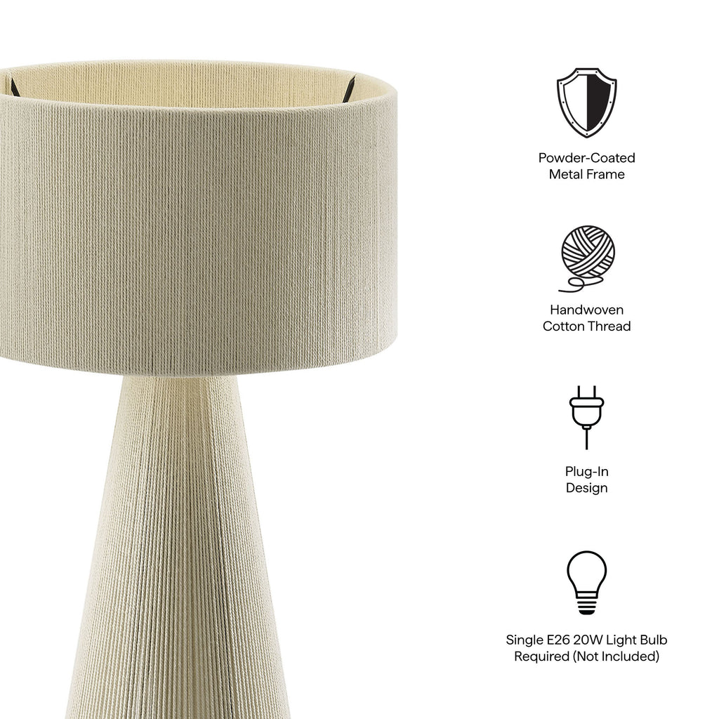 Gia Handwoven Cotton Thread Striped or Plain mesa Lamp
