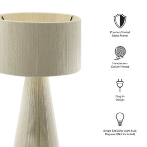 Gia Handwoven Cotton Thread Striped or Plain mesa Lamp