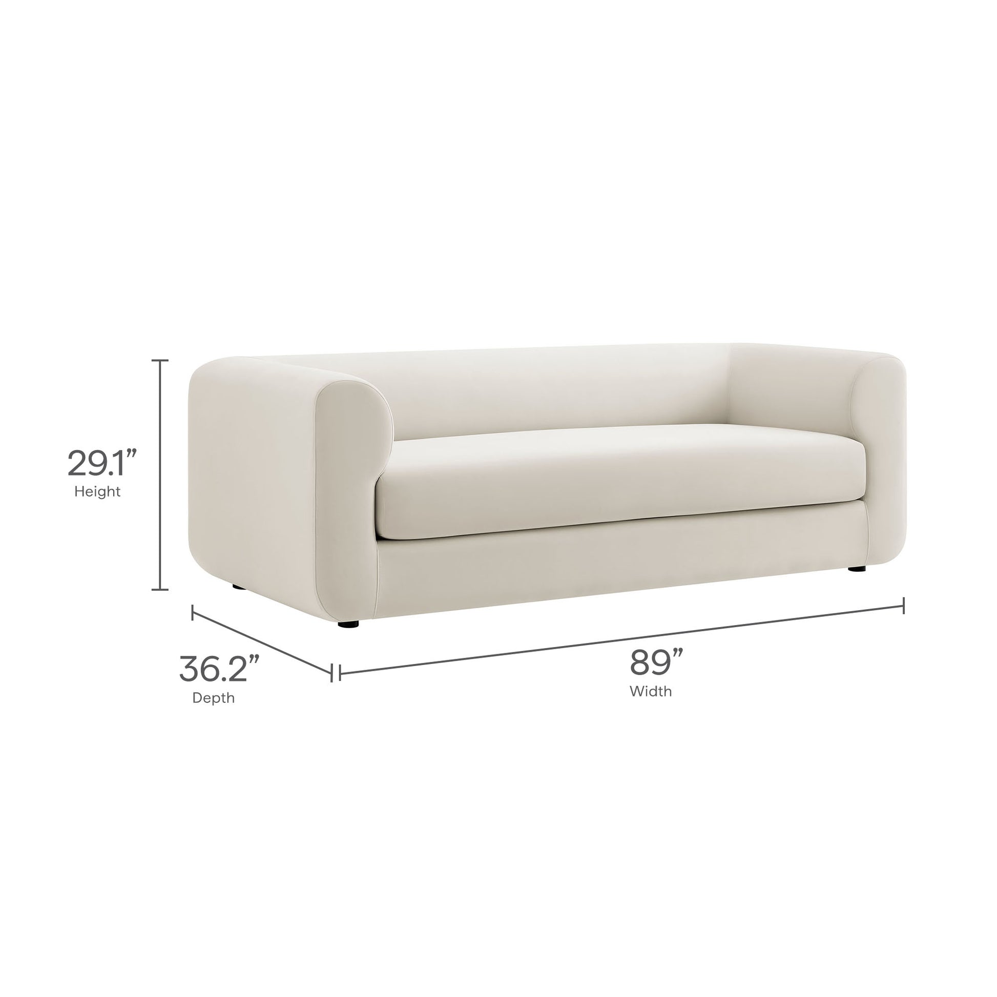 Leif 89" Performance Velvet Upholstered sofá
