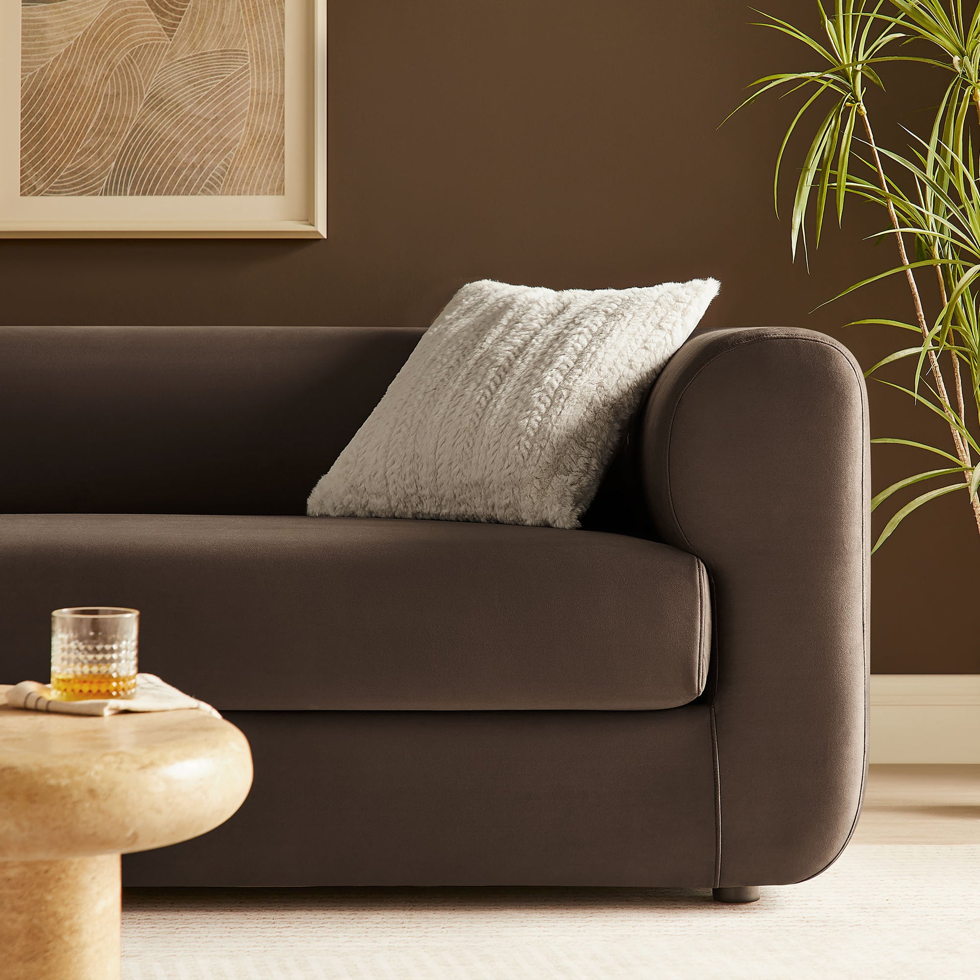 Leif 89" Performance Velvet Upholstered sofá