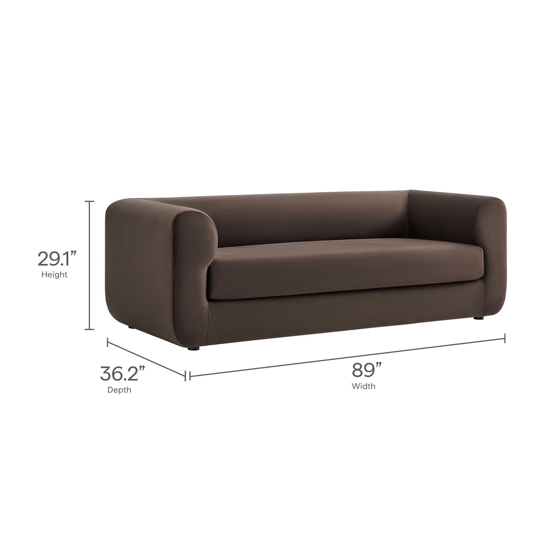 Leif 89" Performance Velvet Upholstered sofá