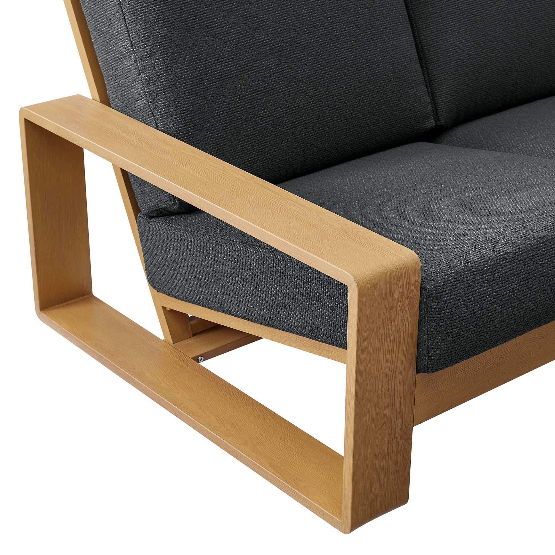 Lirienne Outdoor Patio Aluminum Faux Wood sofá