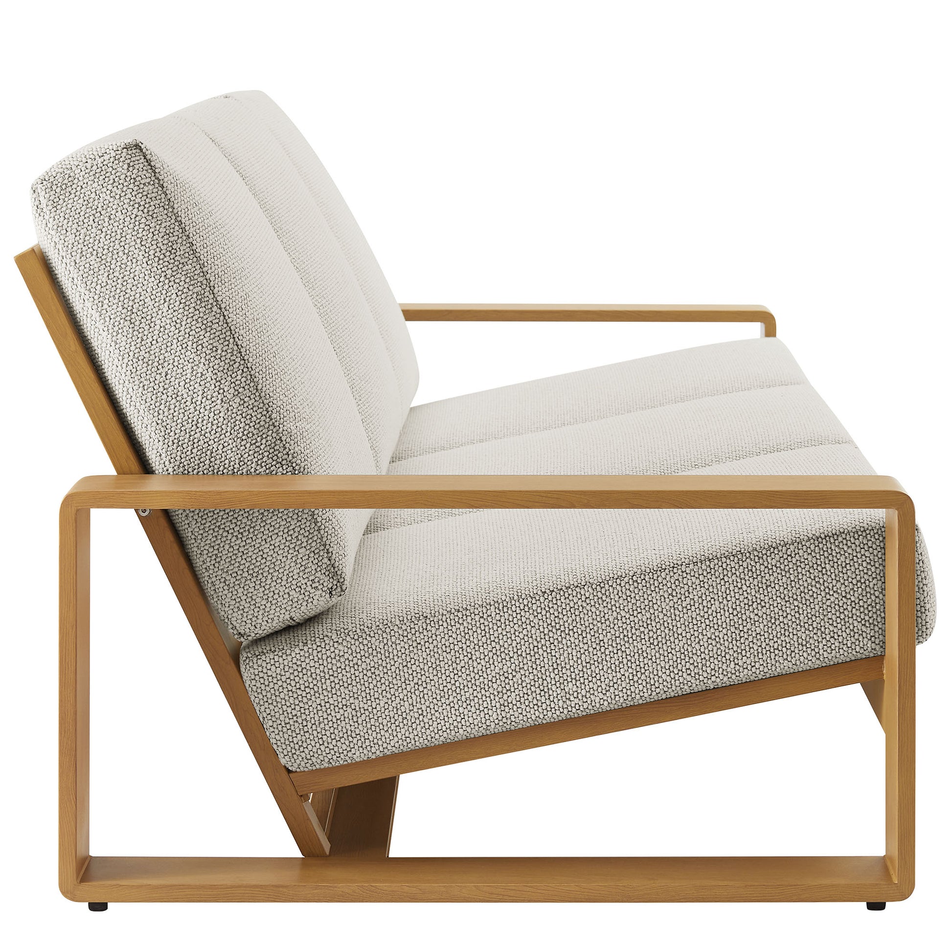 Lirienne Outdoor Patio Aluminum Faux Wood sofá