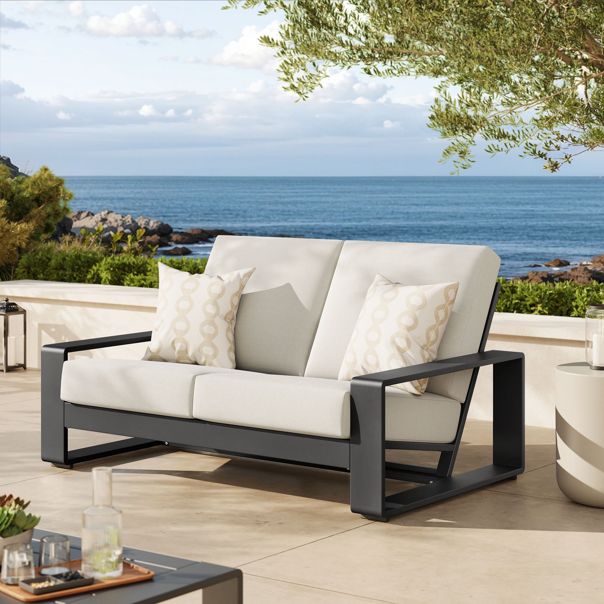 Lirienne Outdoor Patio Aluminum loveseat