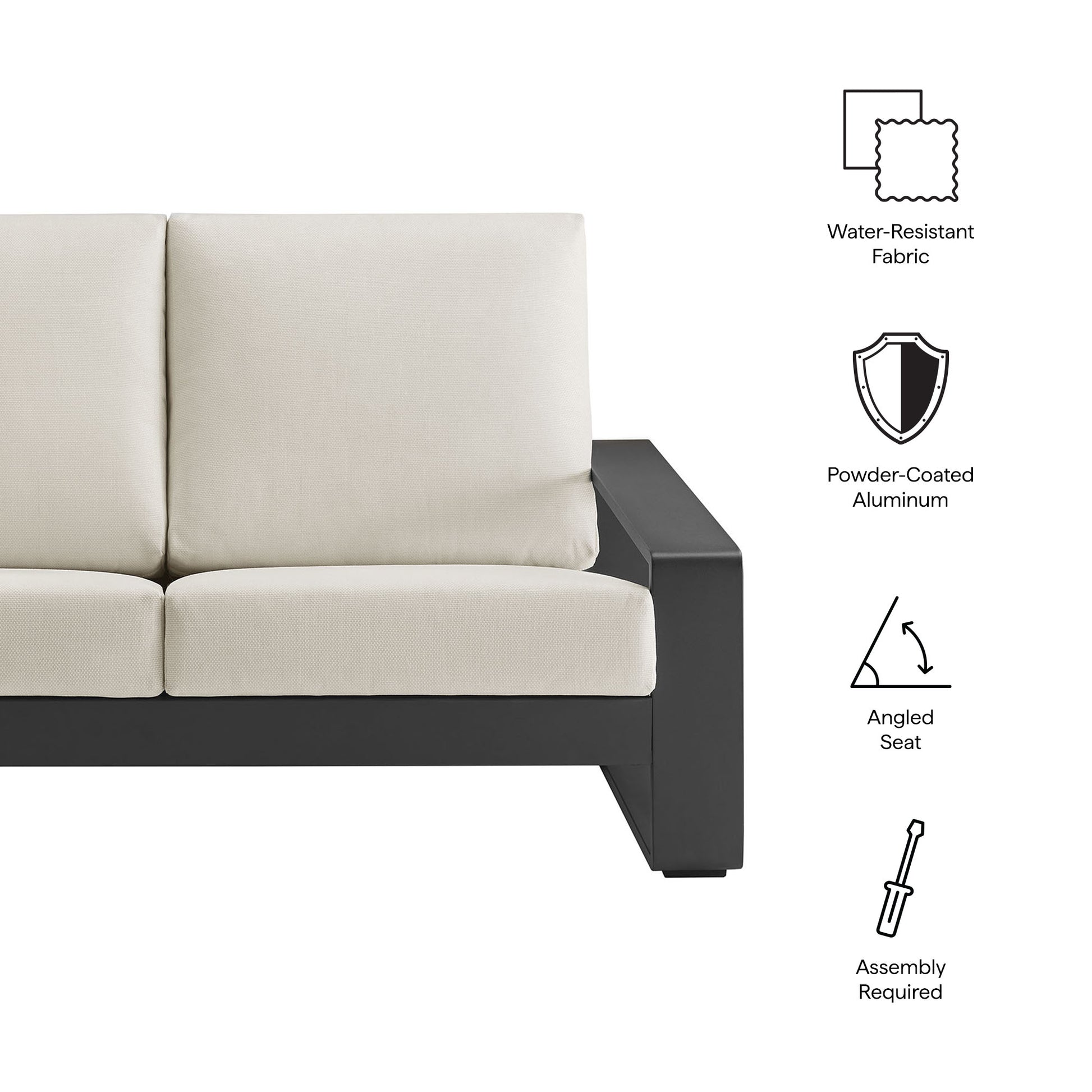 Lirienne Outdoor Patio Aluminum loveseat