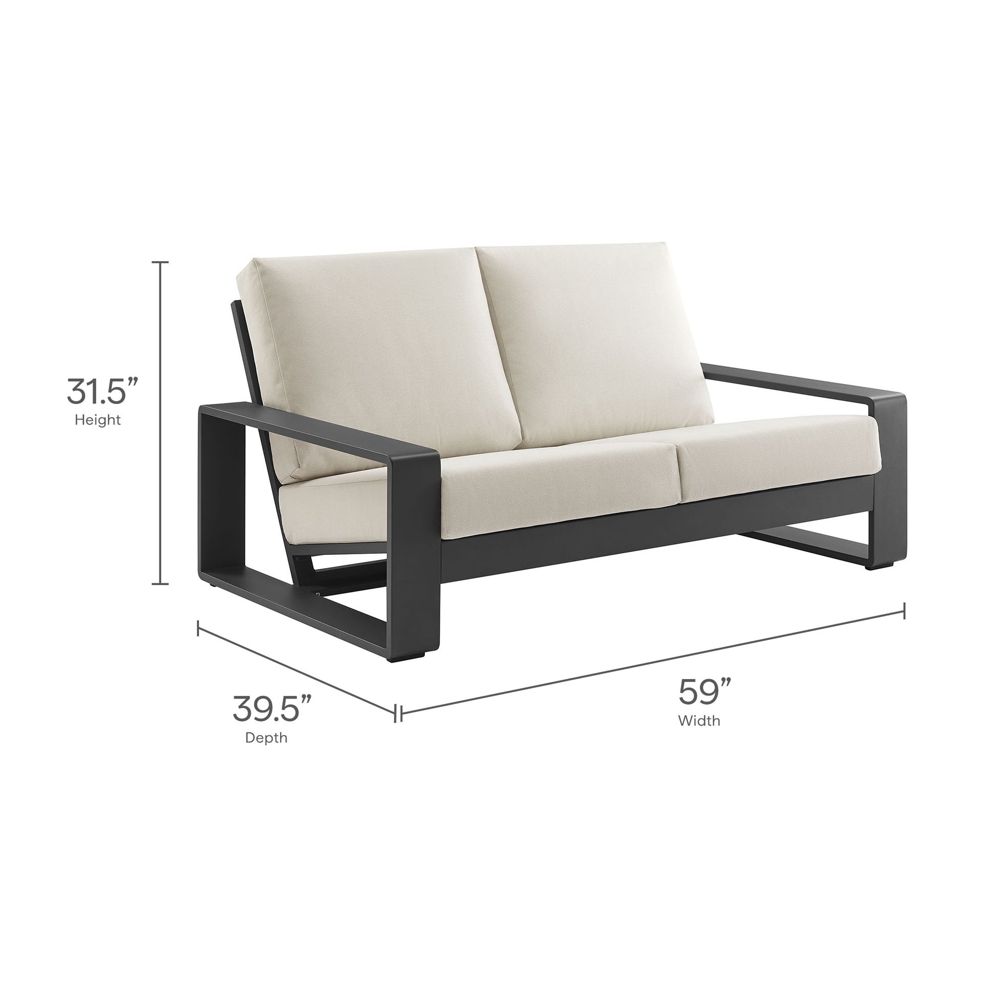 Lirienne Outdoor Patio Aluminum loveseat