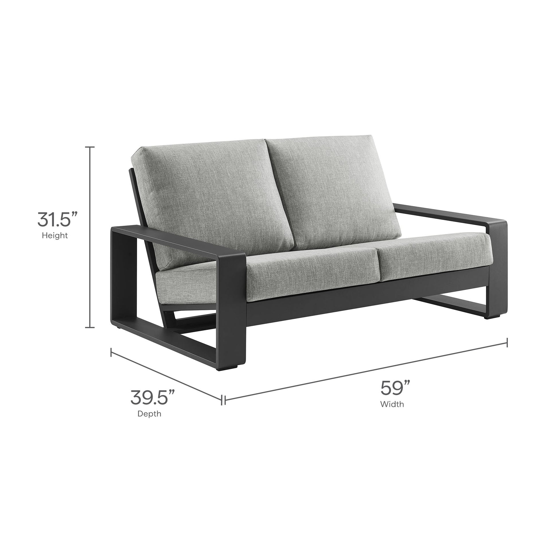 Lirienne Outdoor Patio Aluminum loveseat