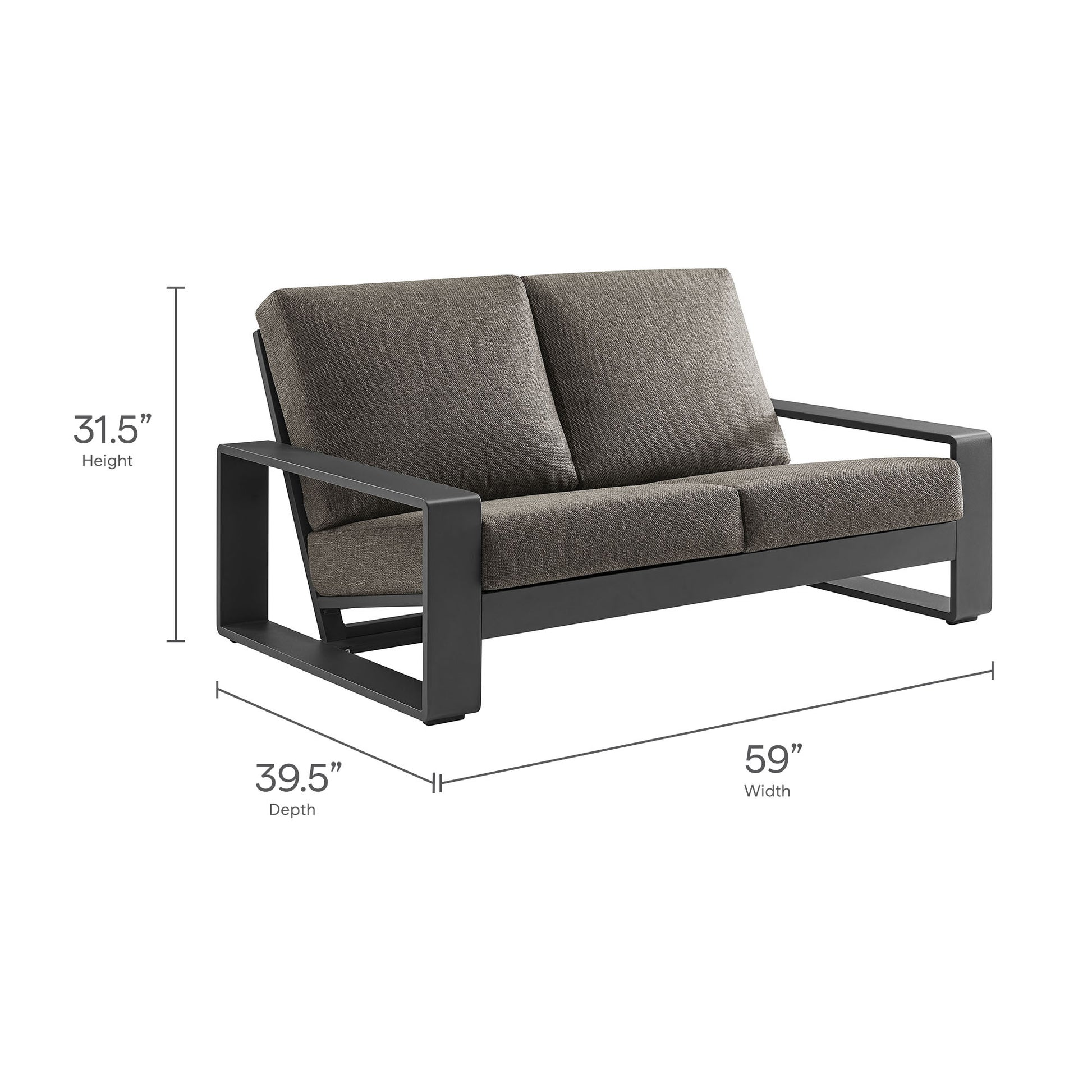 Lirienne Outdoor Patio Aluminum loveseat