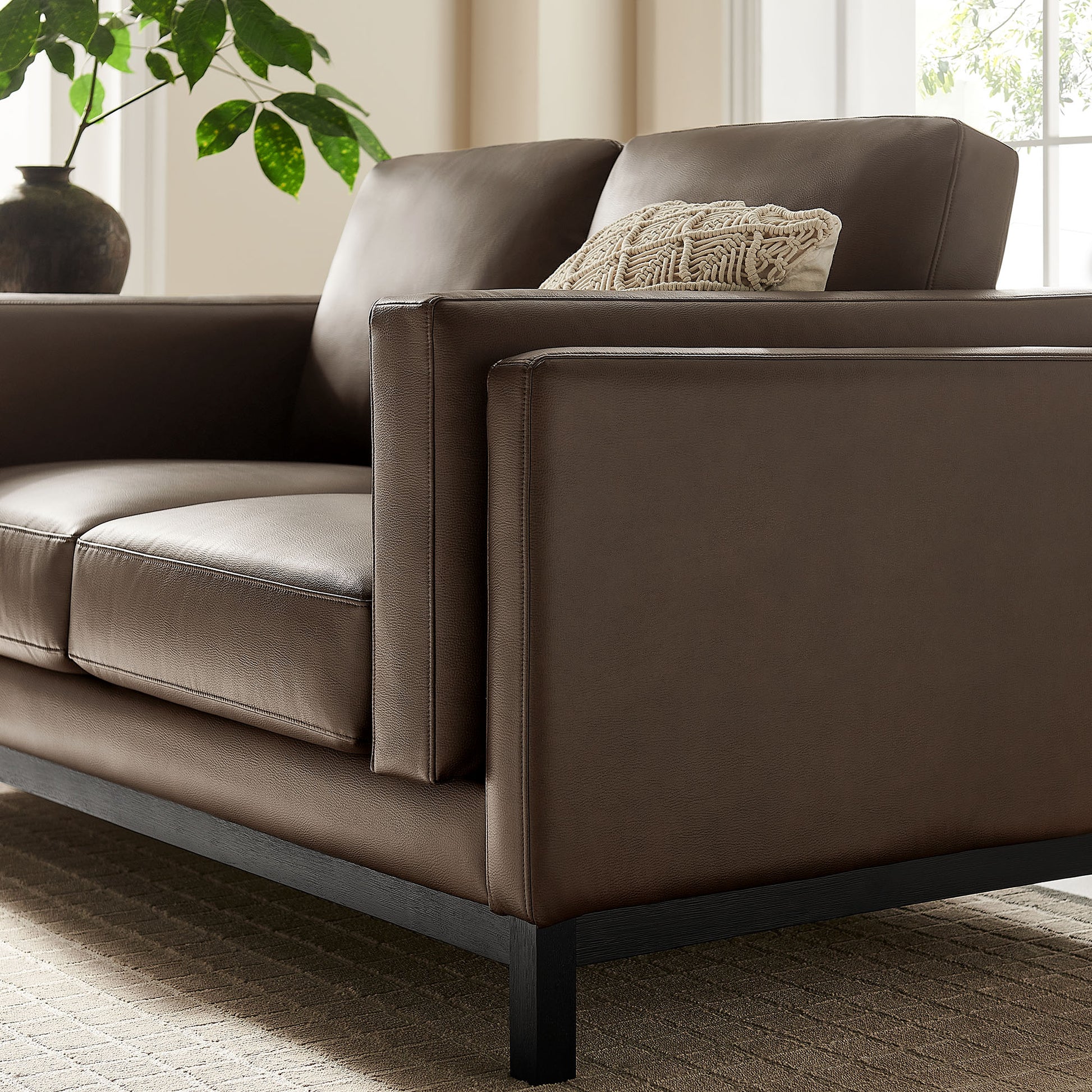 Roscoe 63 inch Vegan Leather loveseat