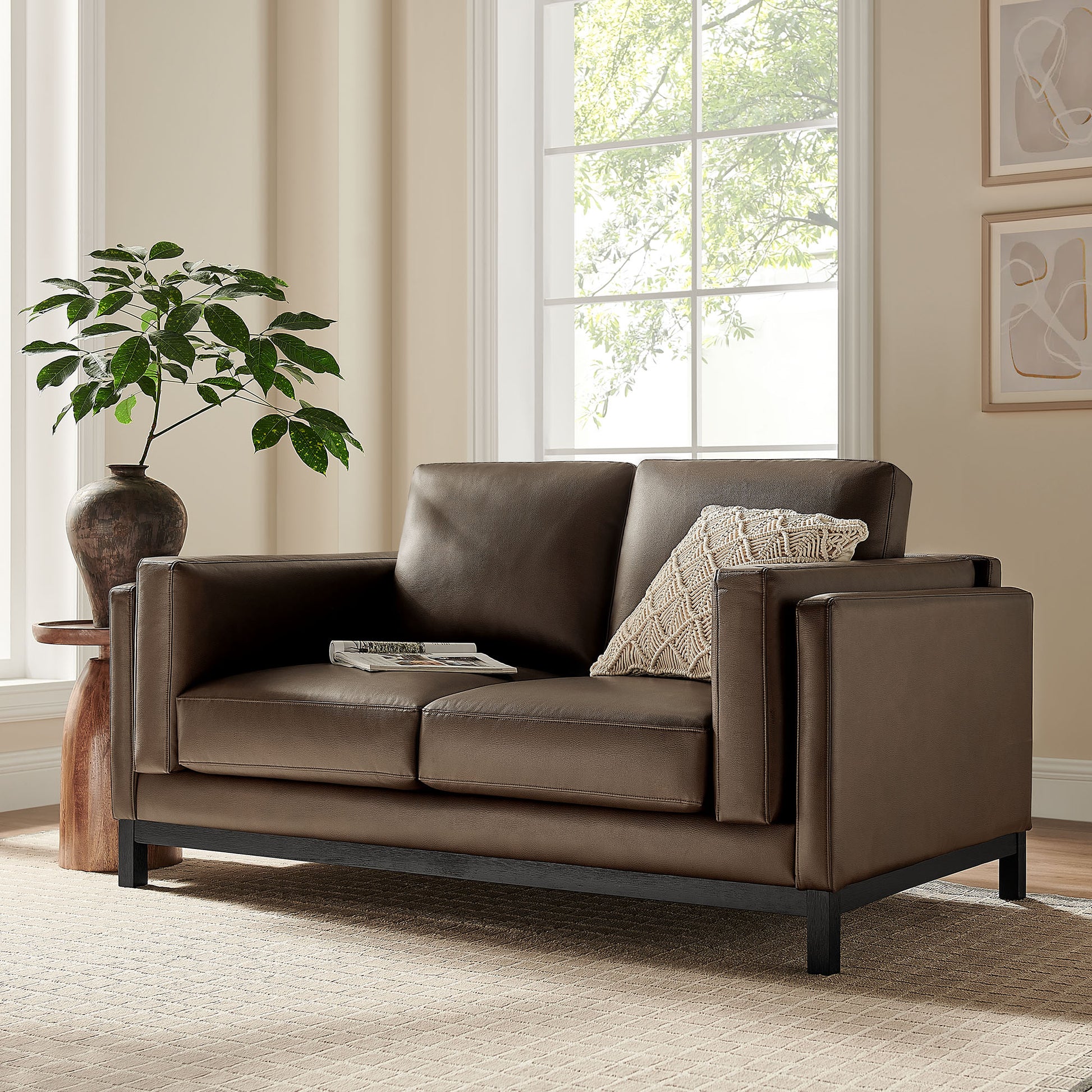 Roscoe 63 inch Vegan Leather loveseat