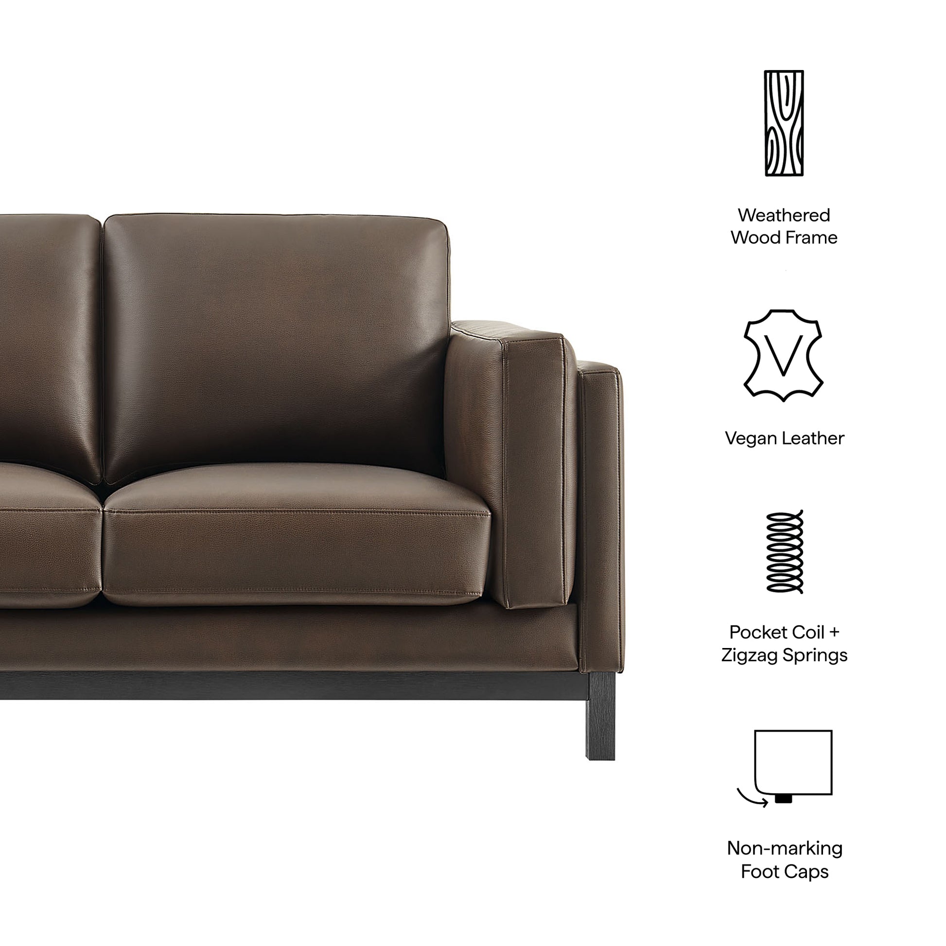Roscoe 63 inch Vegan Leather loveseat