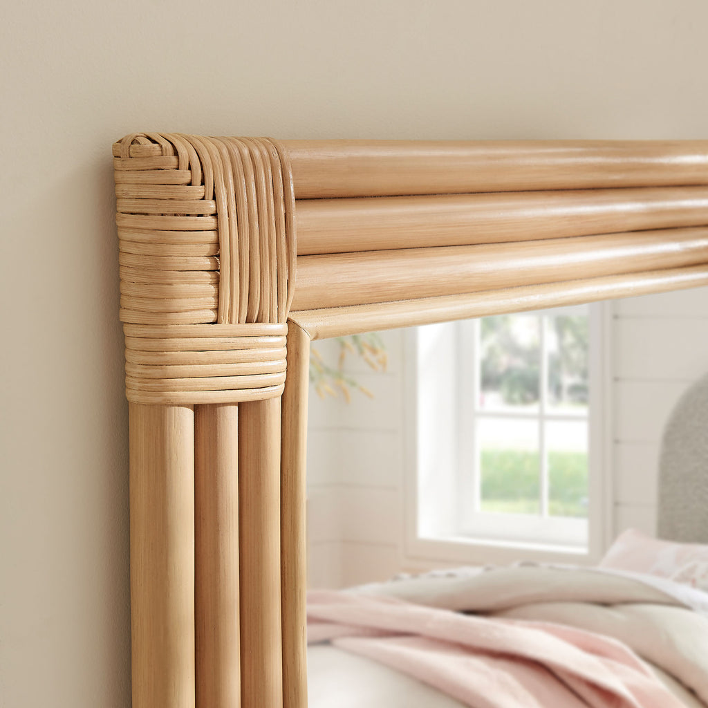 Corsica Curved Rectangle Rattan Wall Mirror
