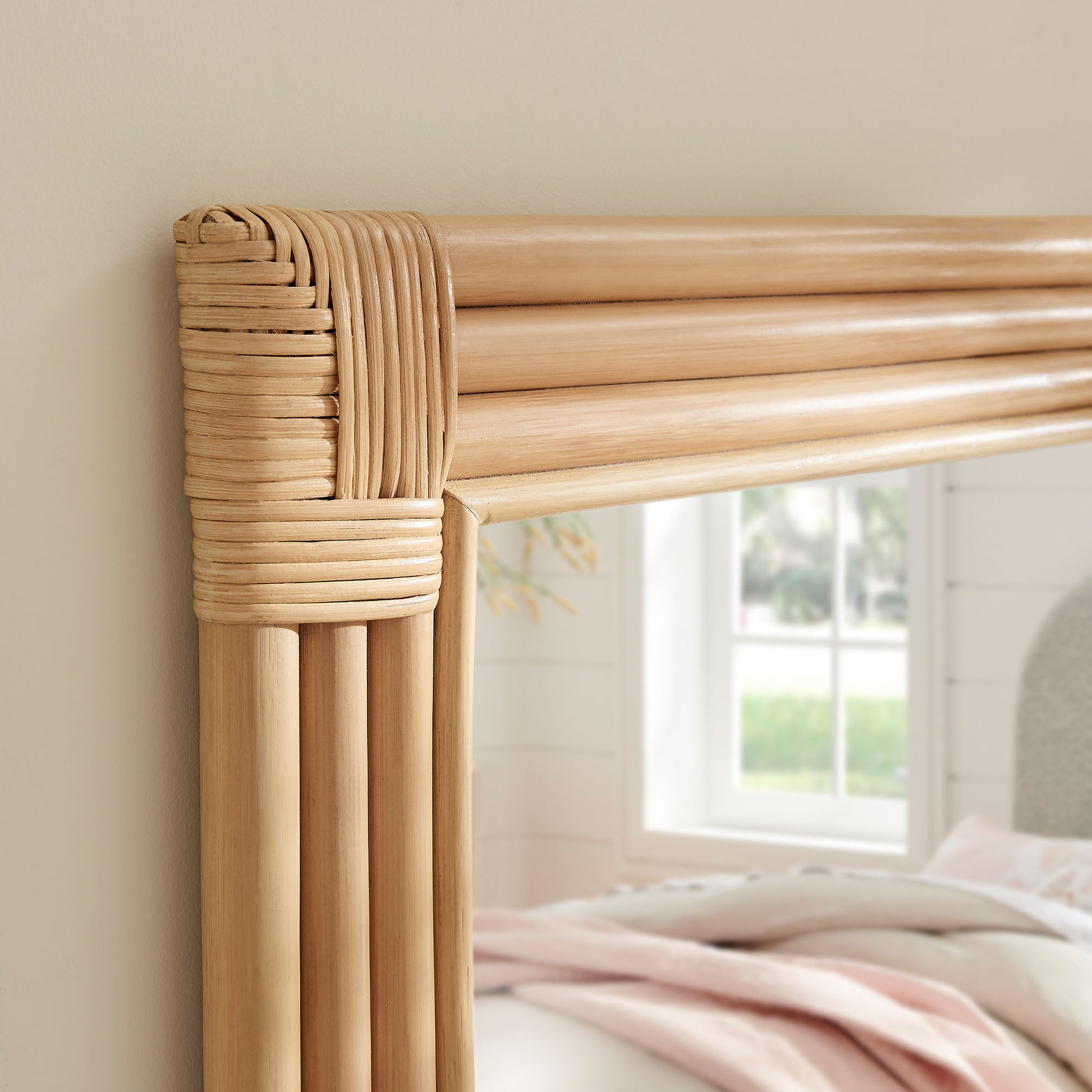 Corsica Curved Rectangle Rattan Wall Mirror