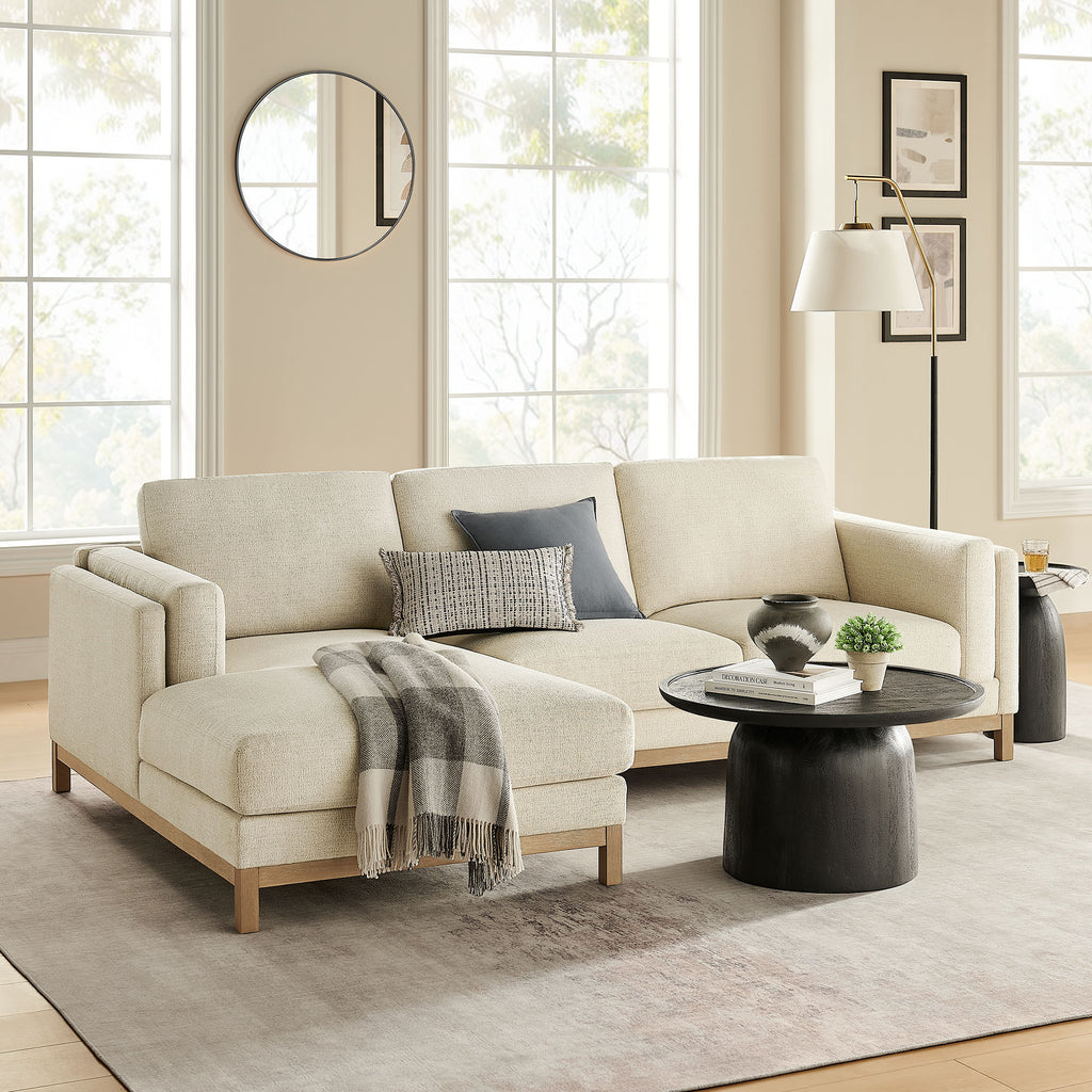 Roscoe Left-Facing Fabric Sectional sofá with Chaise