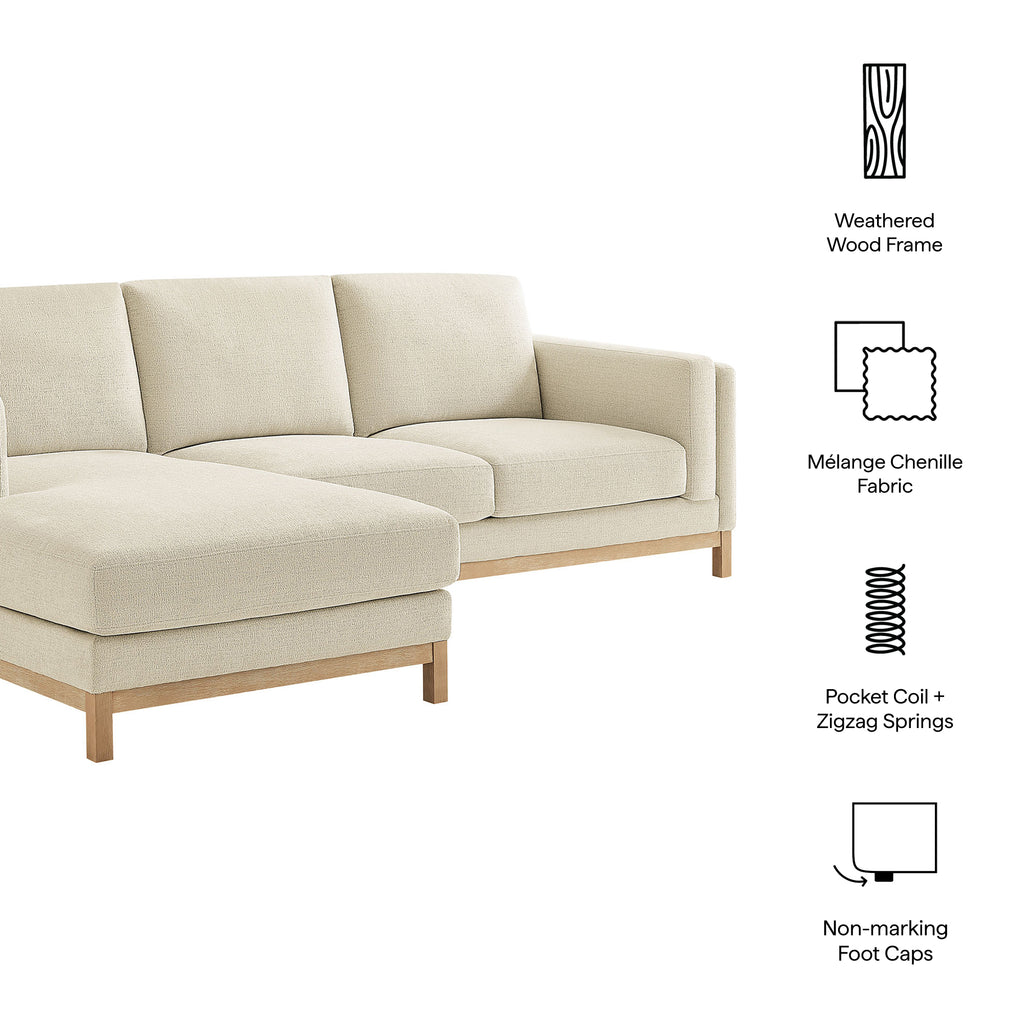 Roscoe Left-Facing Fabric Sectional sofá with Chaise