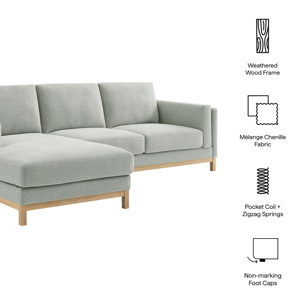 Roscoe Left-Facing Fabric Sectional sofá with Chaise