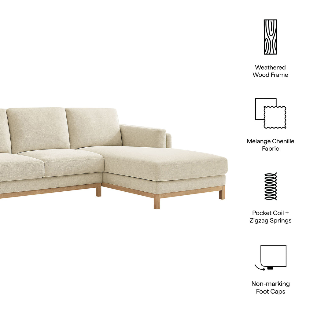 Roscoe Right-Facing Fabric Sectional sofá with Chaise