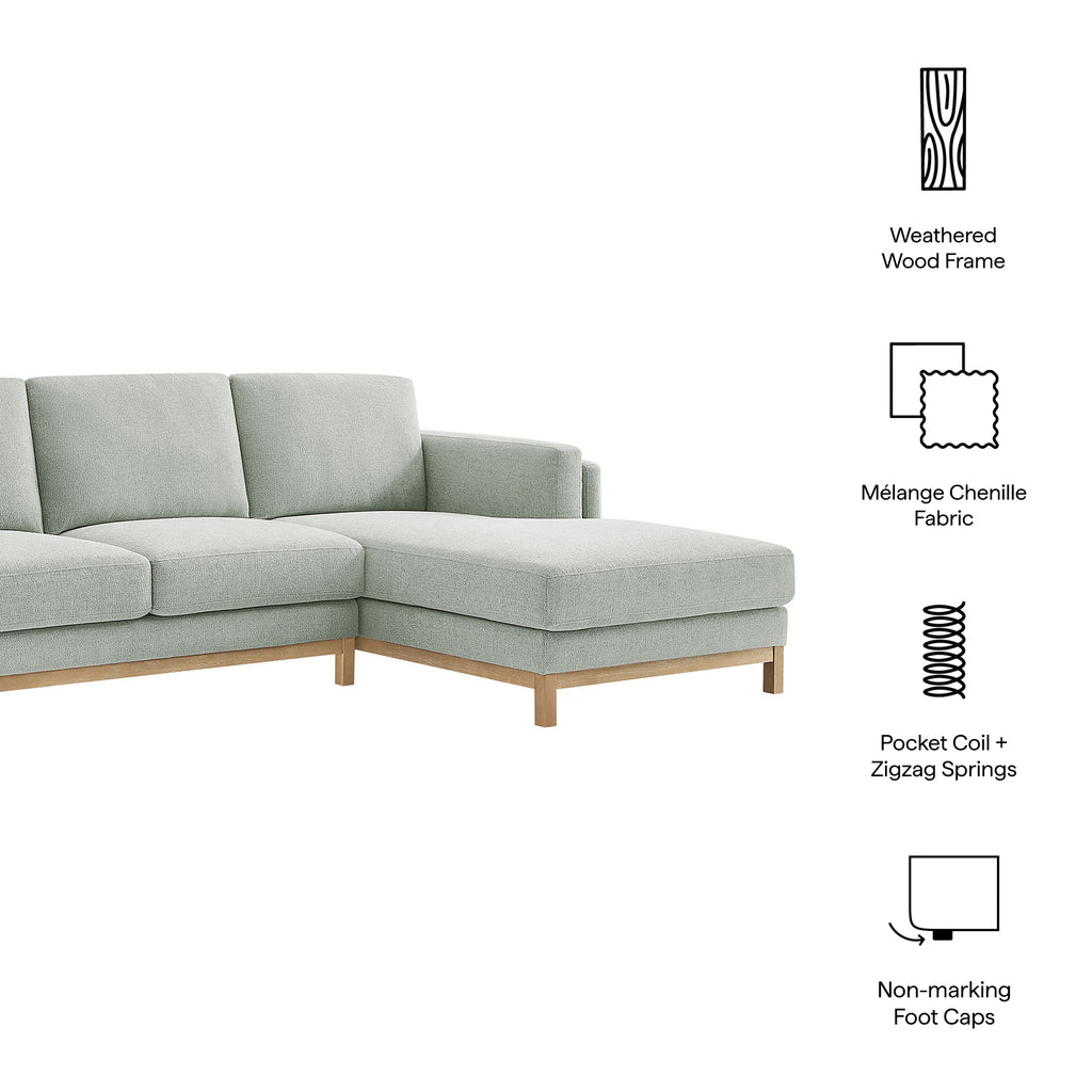 Roscoe Right-Facing Fabric Sectional sofá with Chaise