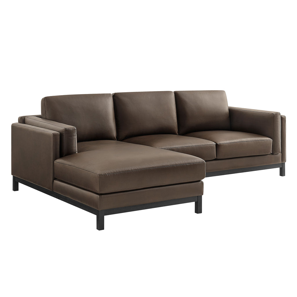 Roscoe Left-Facing Vegan Leather Sectional sofá with Chaise