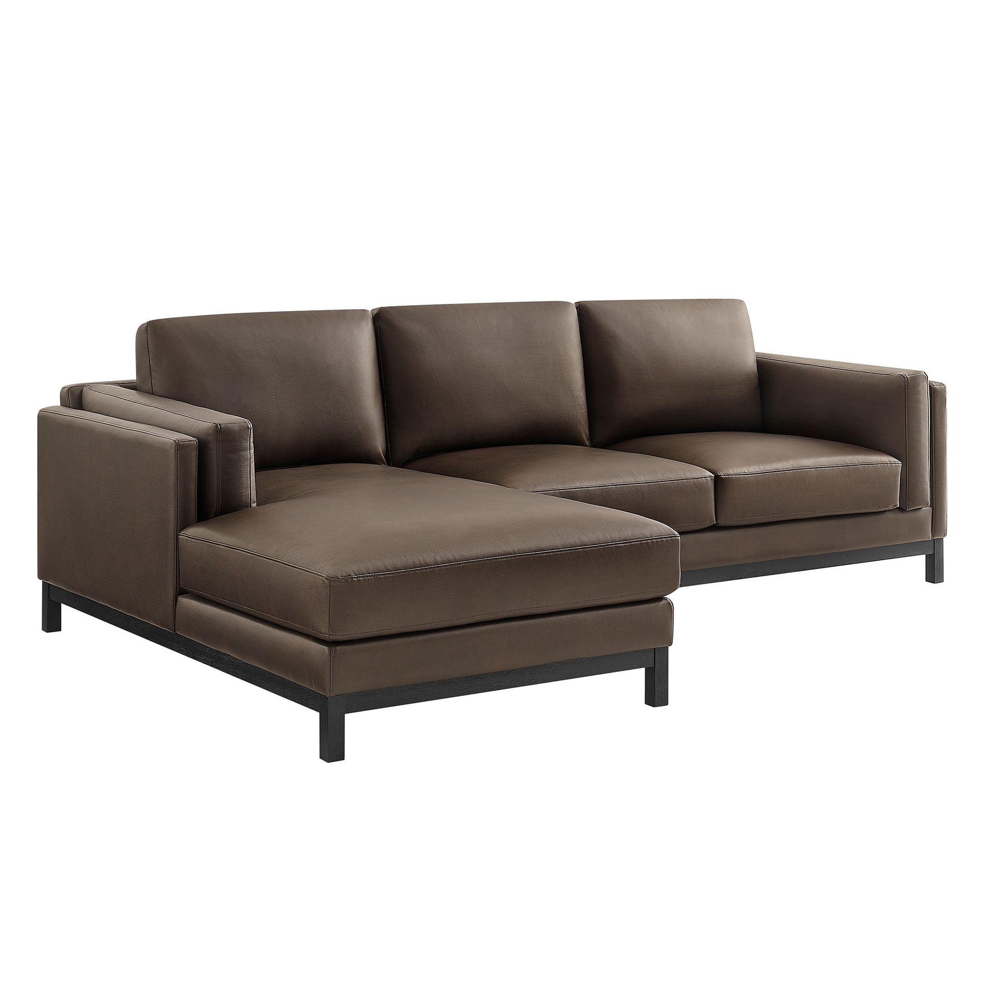 Roscoe Left-Facing Vegan Leather Sectional sofá with Chaise