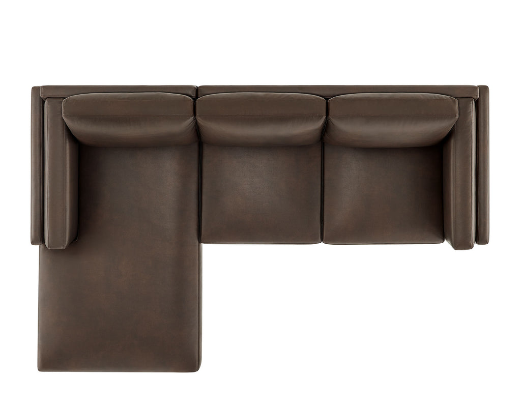 Roscoe Left-Facing Vegan Leather Sectional sofá with Chaise