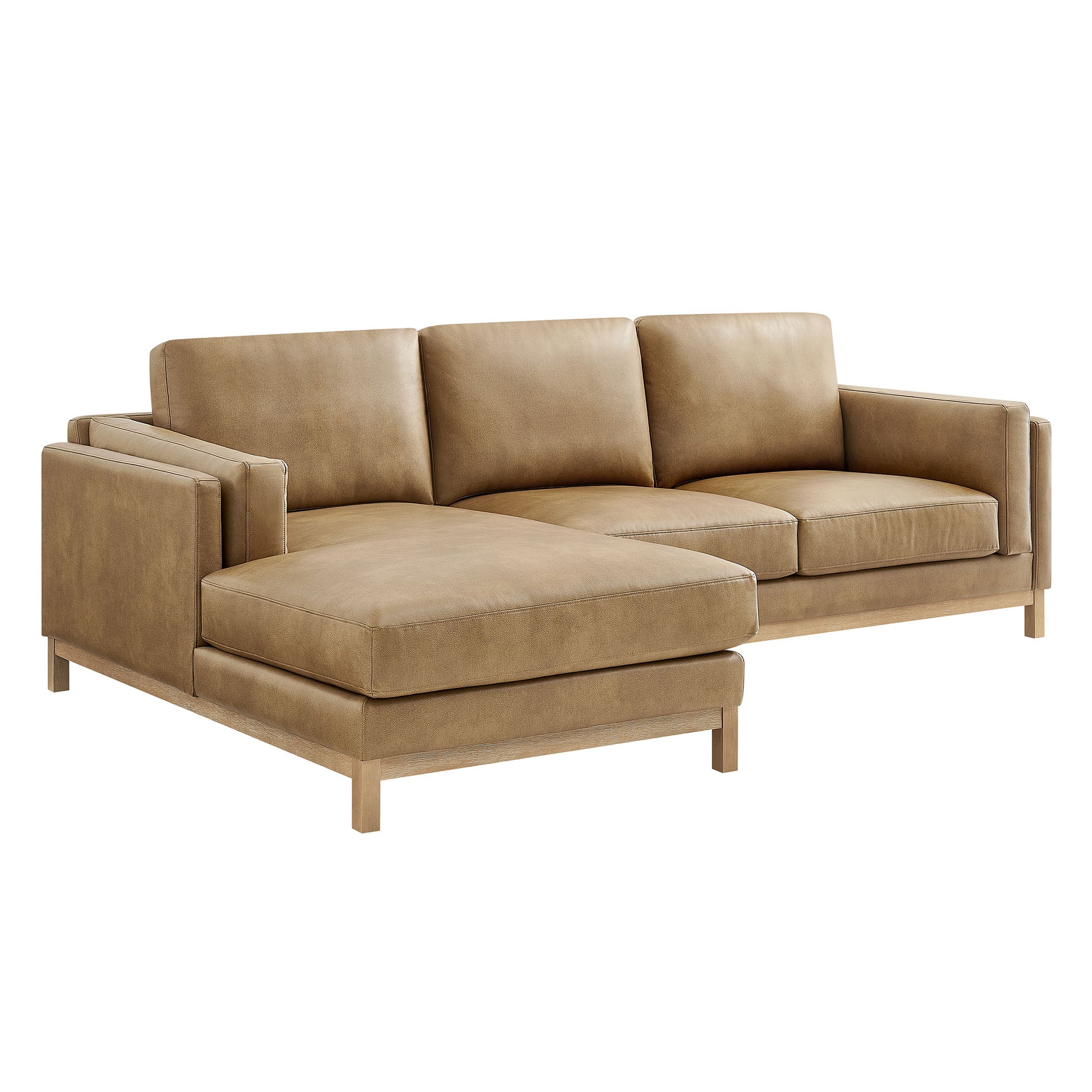 Roscoe Left-Facing Vegan Leather Sectional sofá with Chaise