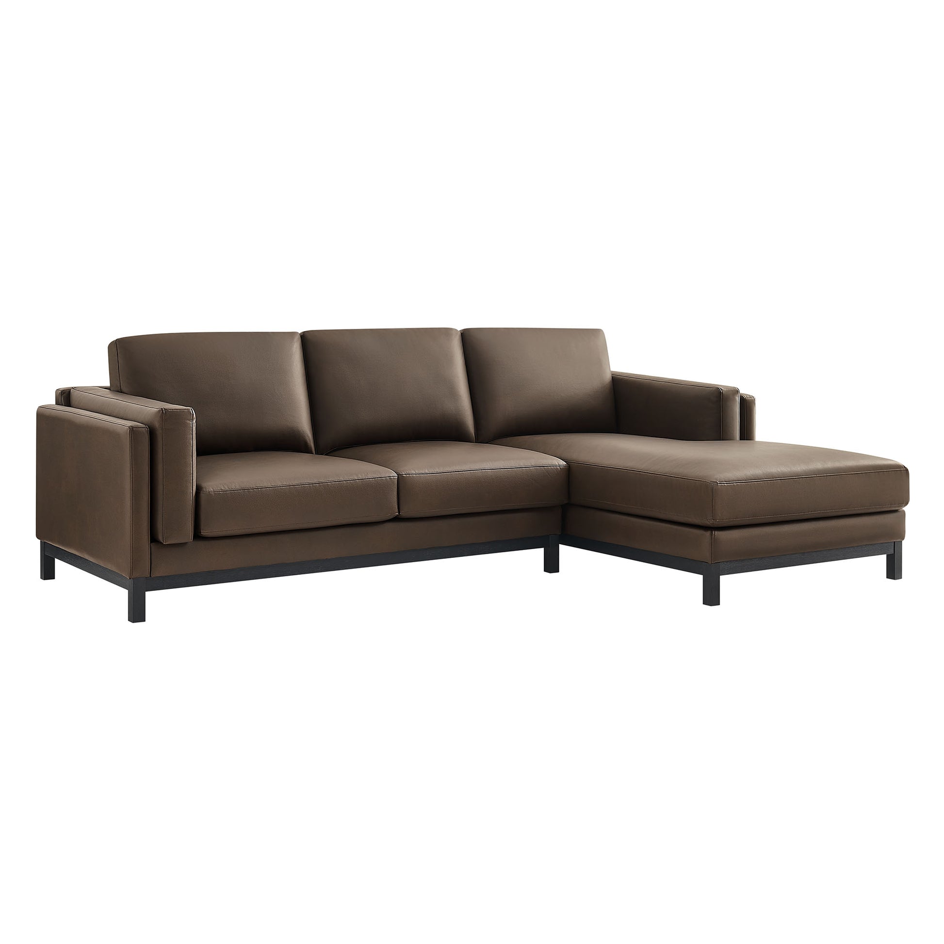Roscoe Right-Facing Vegan Leather Sectional sofá with Chaise