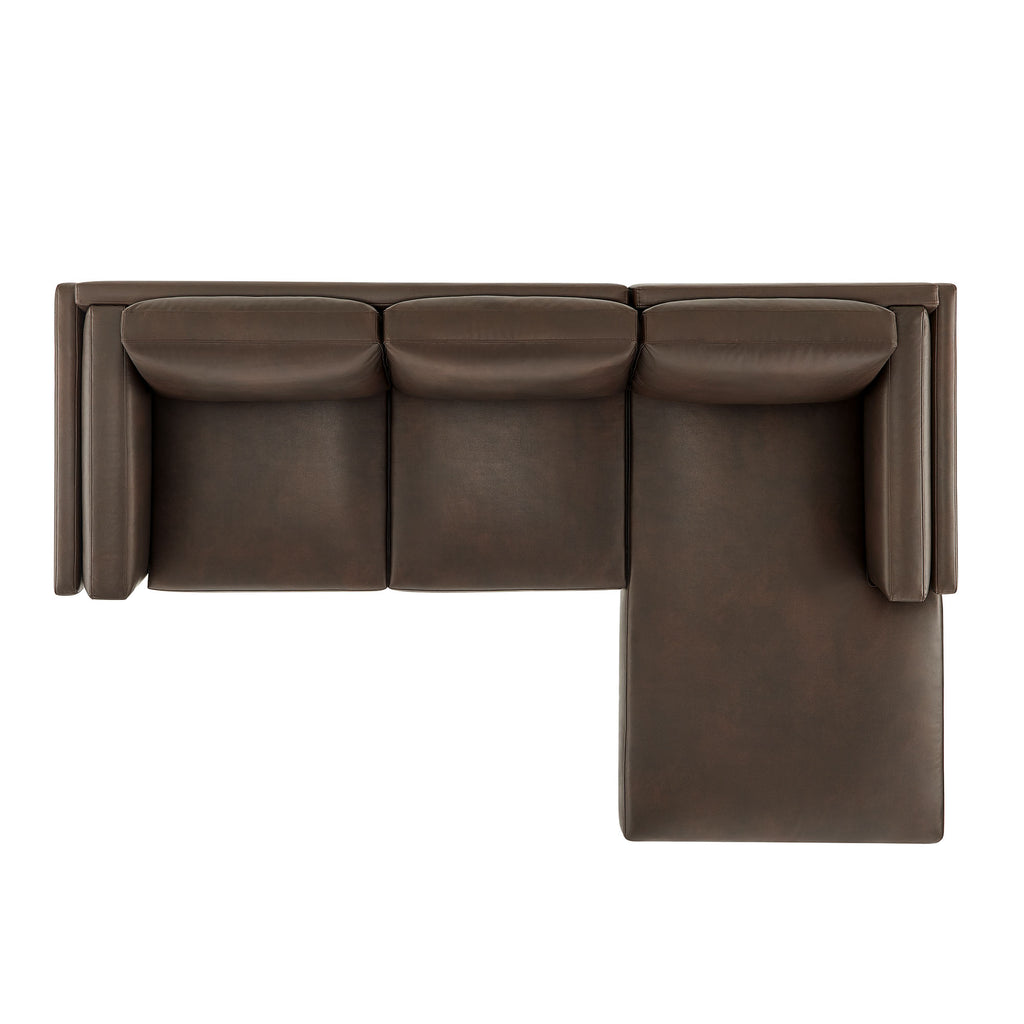 Roscoe Right-Facing Vegan Leather Sectional sofá with Chaise