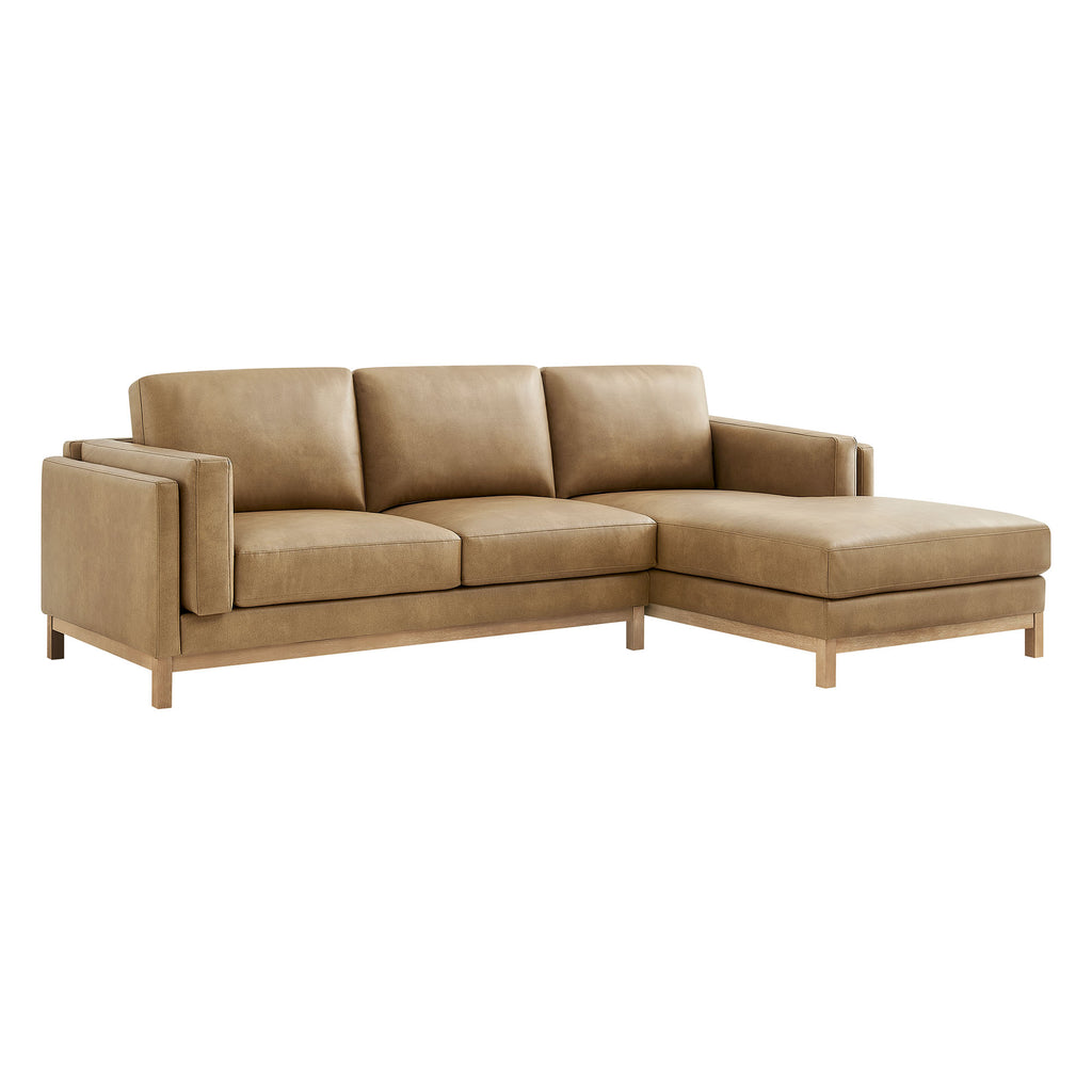 Roscoe Right-Facing Vegan Leather Sectional sofá with Chaise