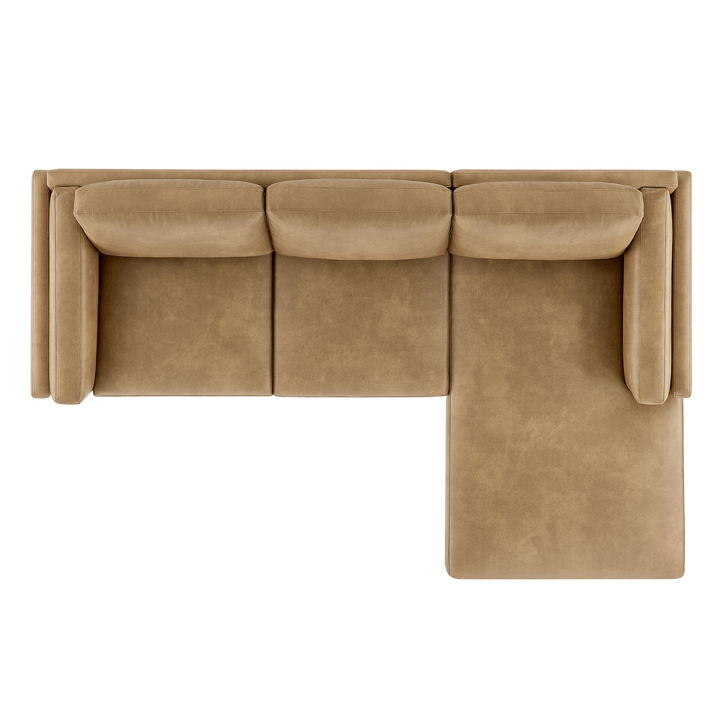 Roscoe Right-Facing Vegan Leather Sectional sofá with Chaise