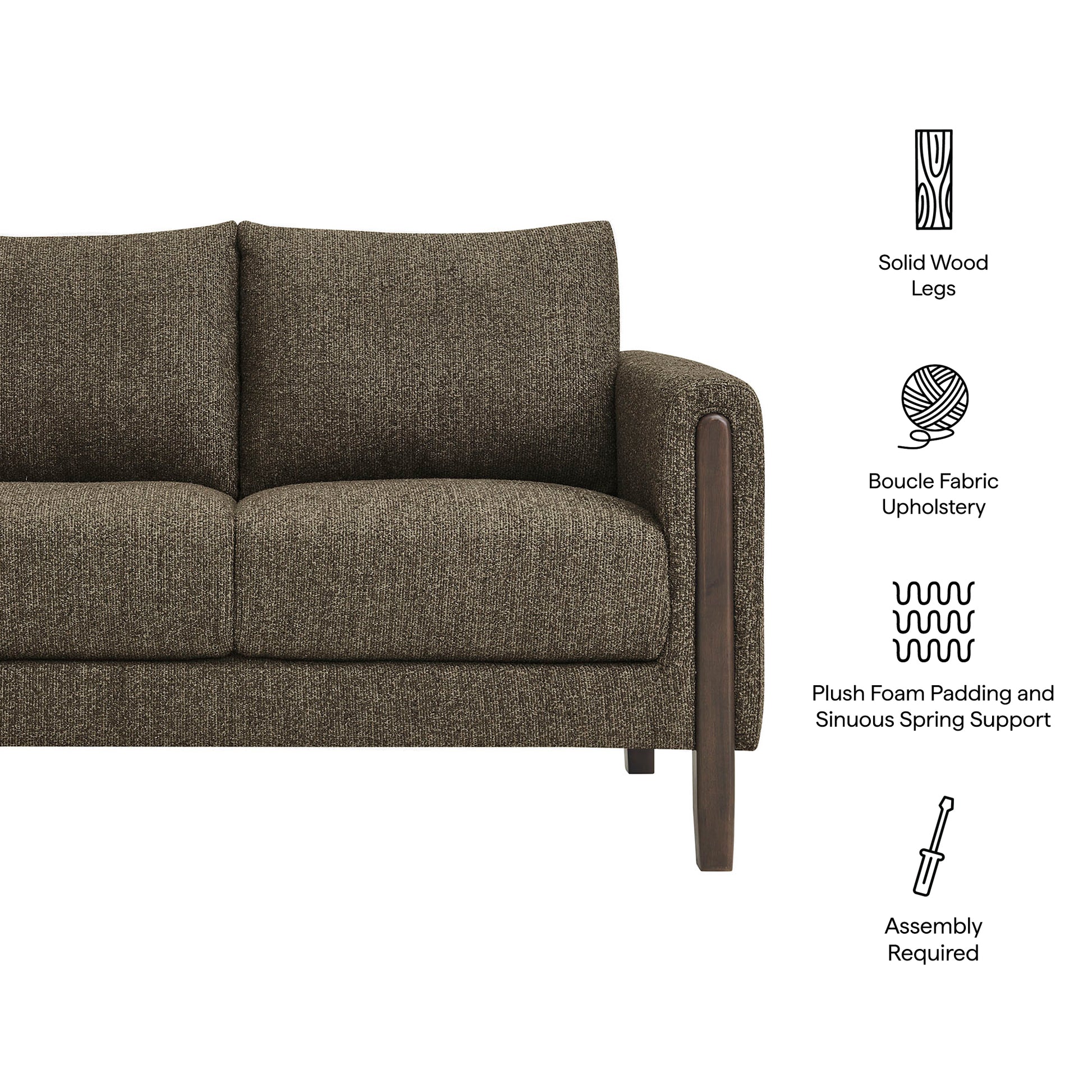 Hawken Boucle Fabric loveseat