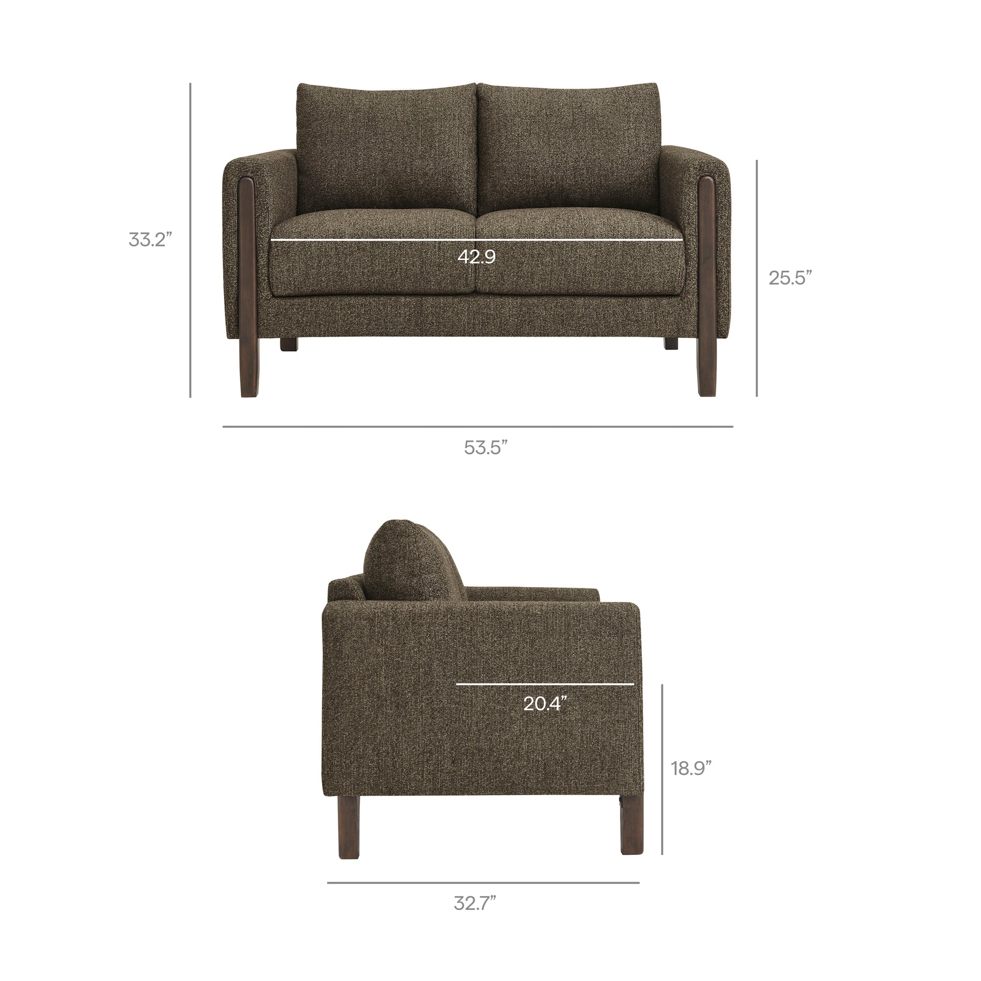 Hawken Boucle Fabric loveseat