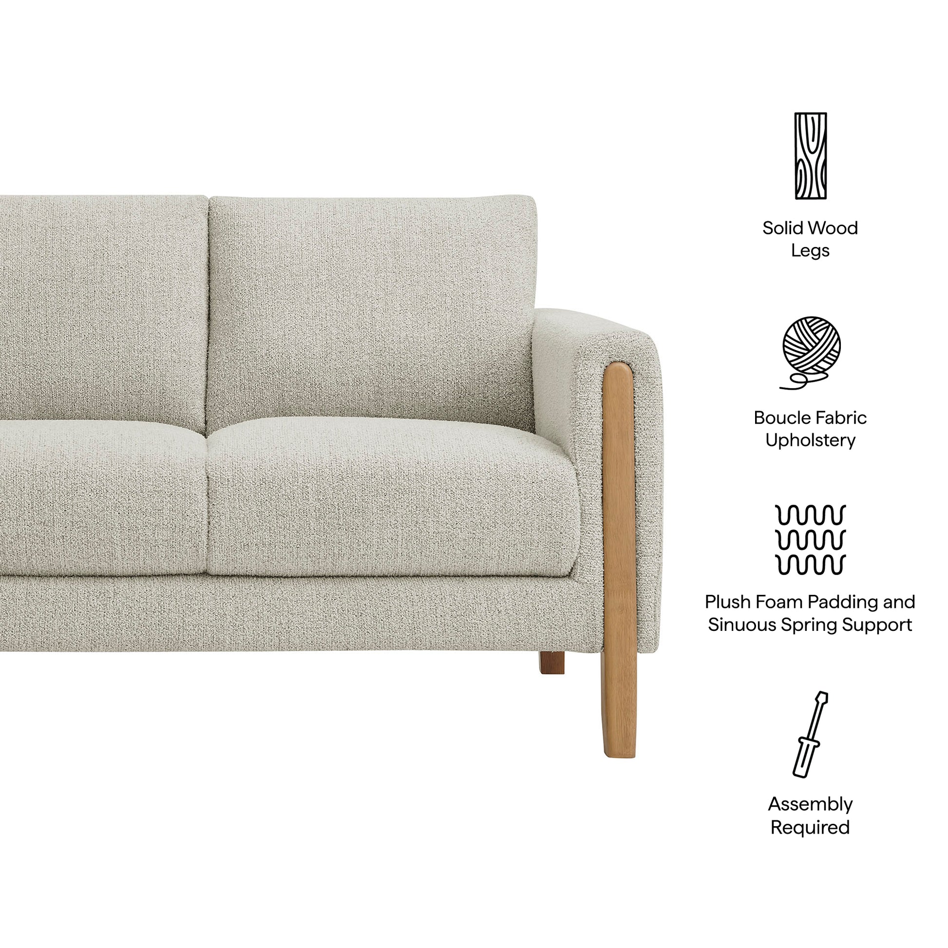 Hawken Boucle Fabric loveseat