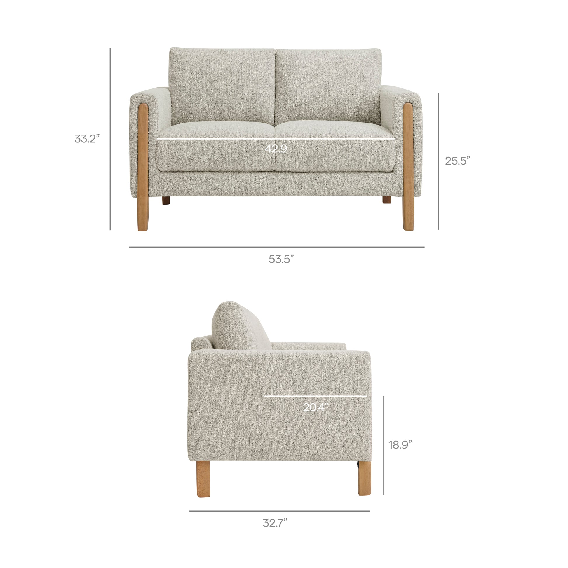 Hawken Boucle Fabric loveseat
