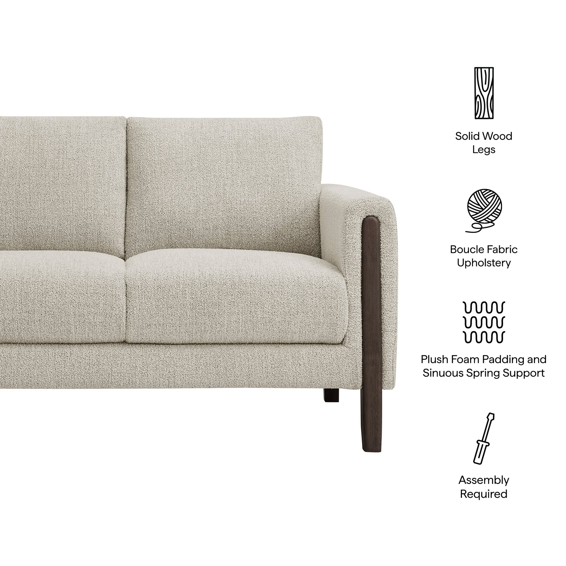 Hawken Boucle Fabric loveseat