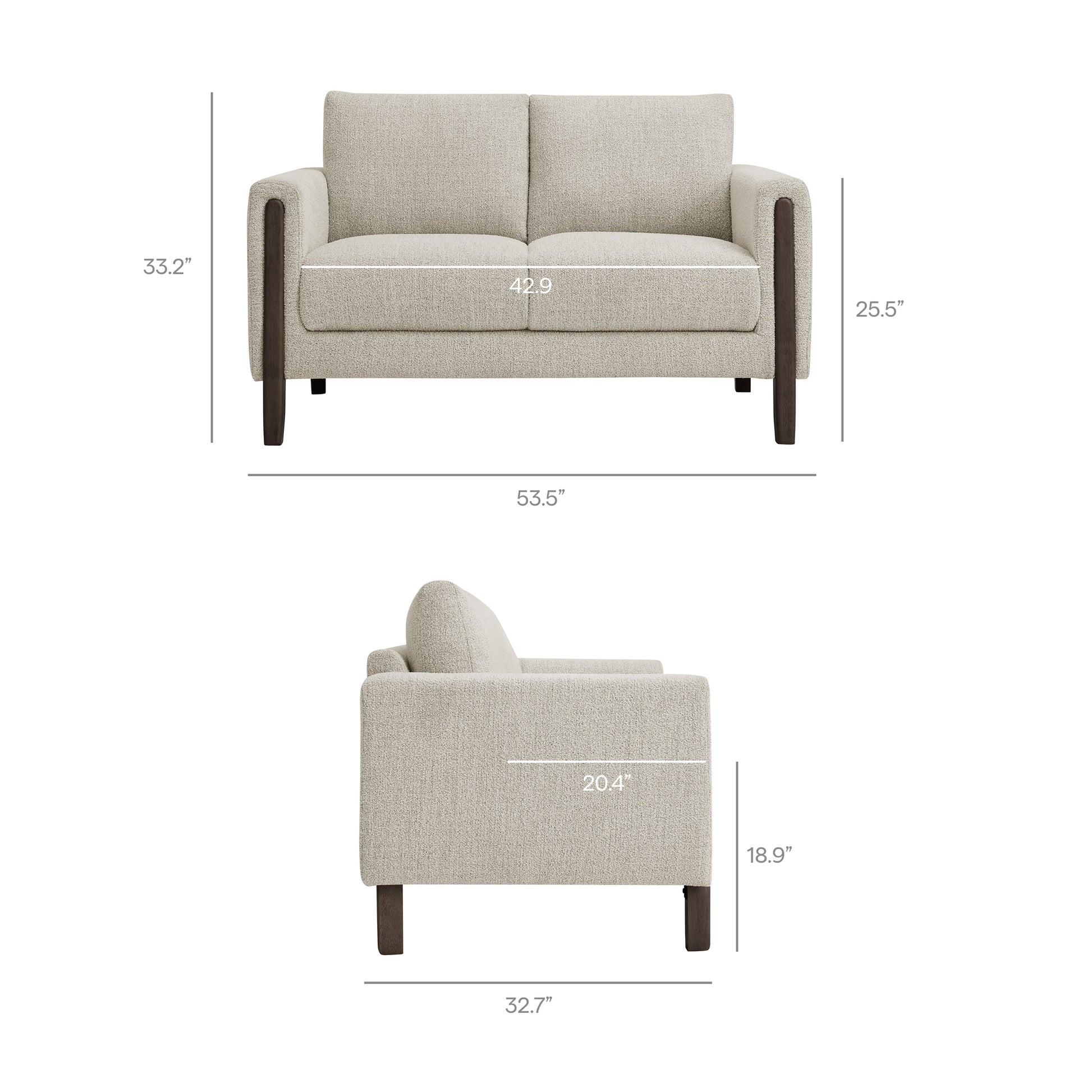 Hawken Boucle Fabric loveseat