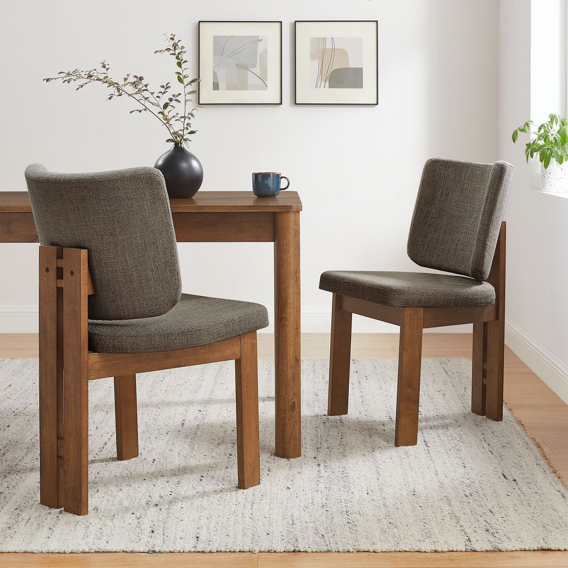 Alba Armless Upholstered comedor sillas Set Of 2