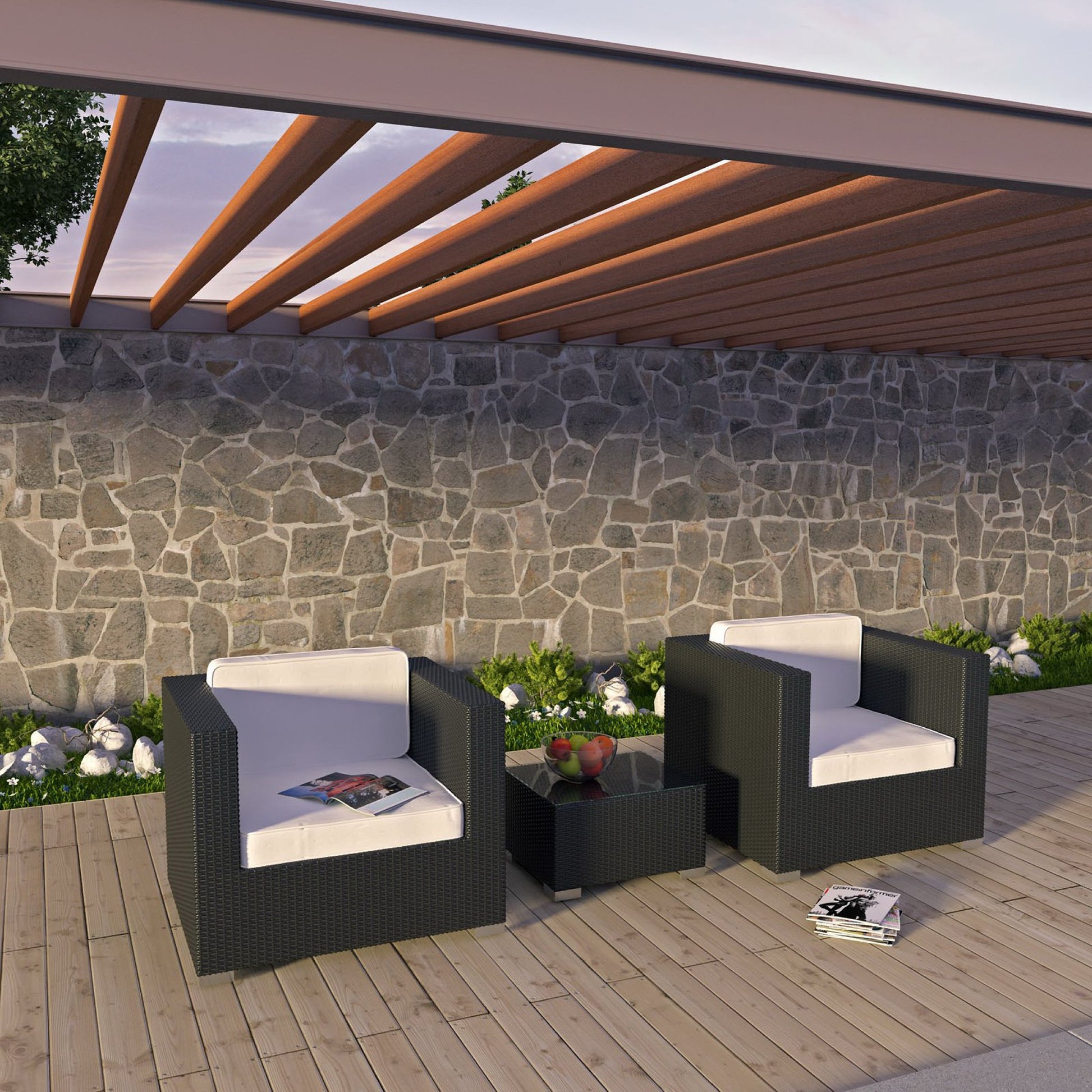 Burrow 3 Piece Outdoor Patio sofá Set