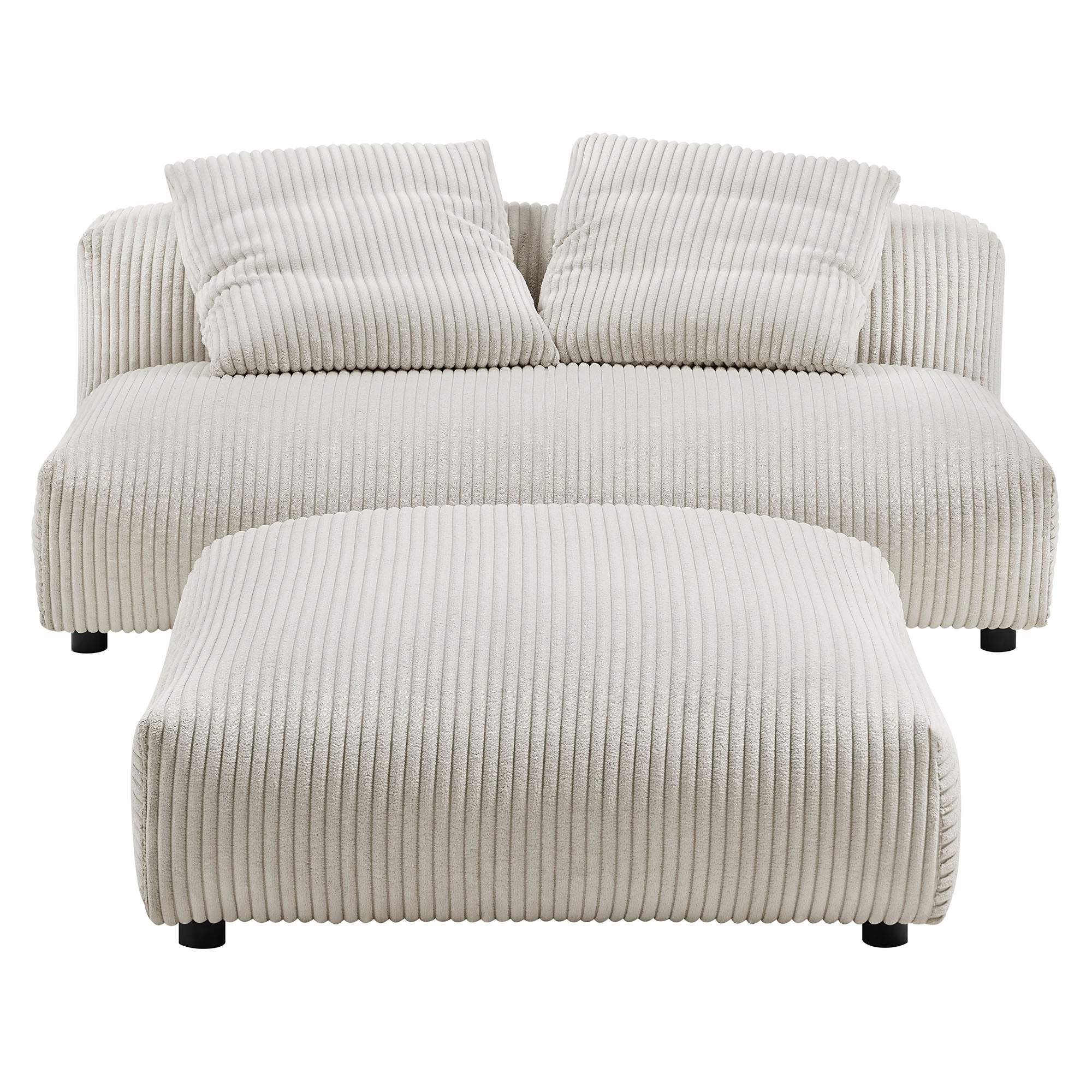 Solace Armless Loveseat con Ottoman Set