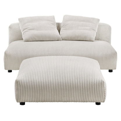 Solace Armless Loveseat con Ottoman Set