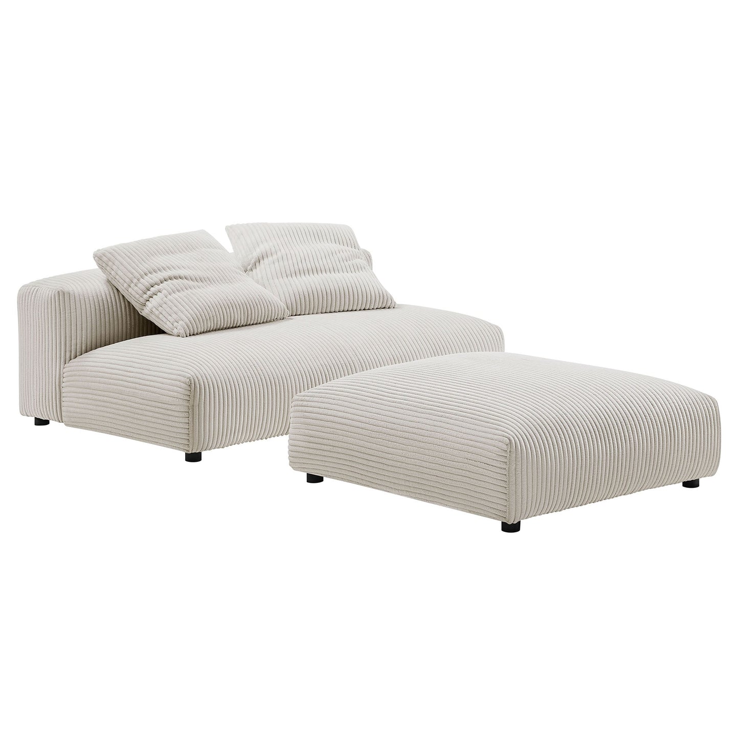 Solace Armless Loveseat con Ottoman Set