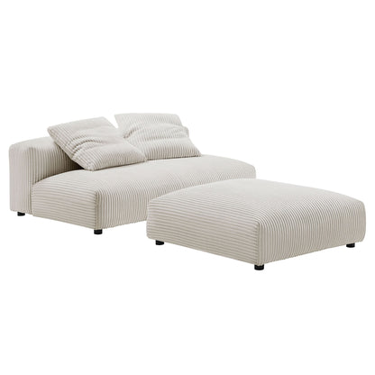 Solace Armless Loveseat con Ottoman Set
