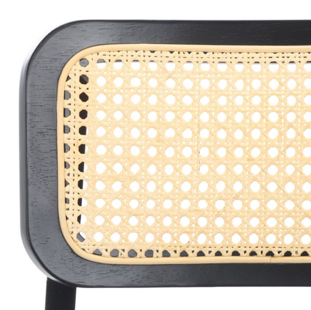 Luz Cane Rattan Negro Counter Stool