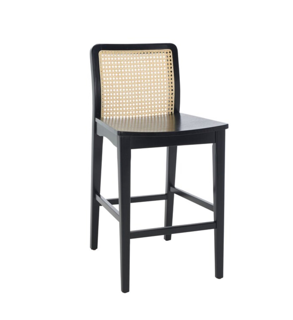 Benicio Rattan Negro Counter Stool Set de 2