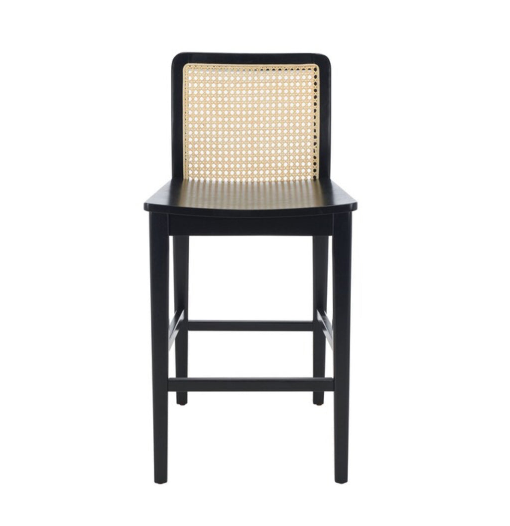 Benicio Rattan Negro Counter Stool Set de 2