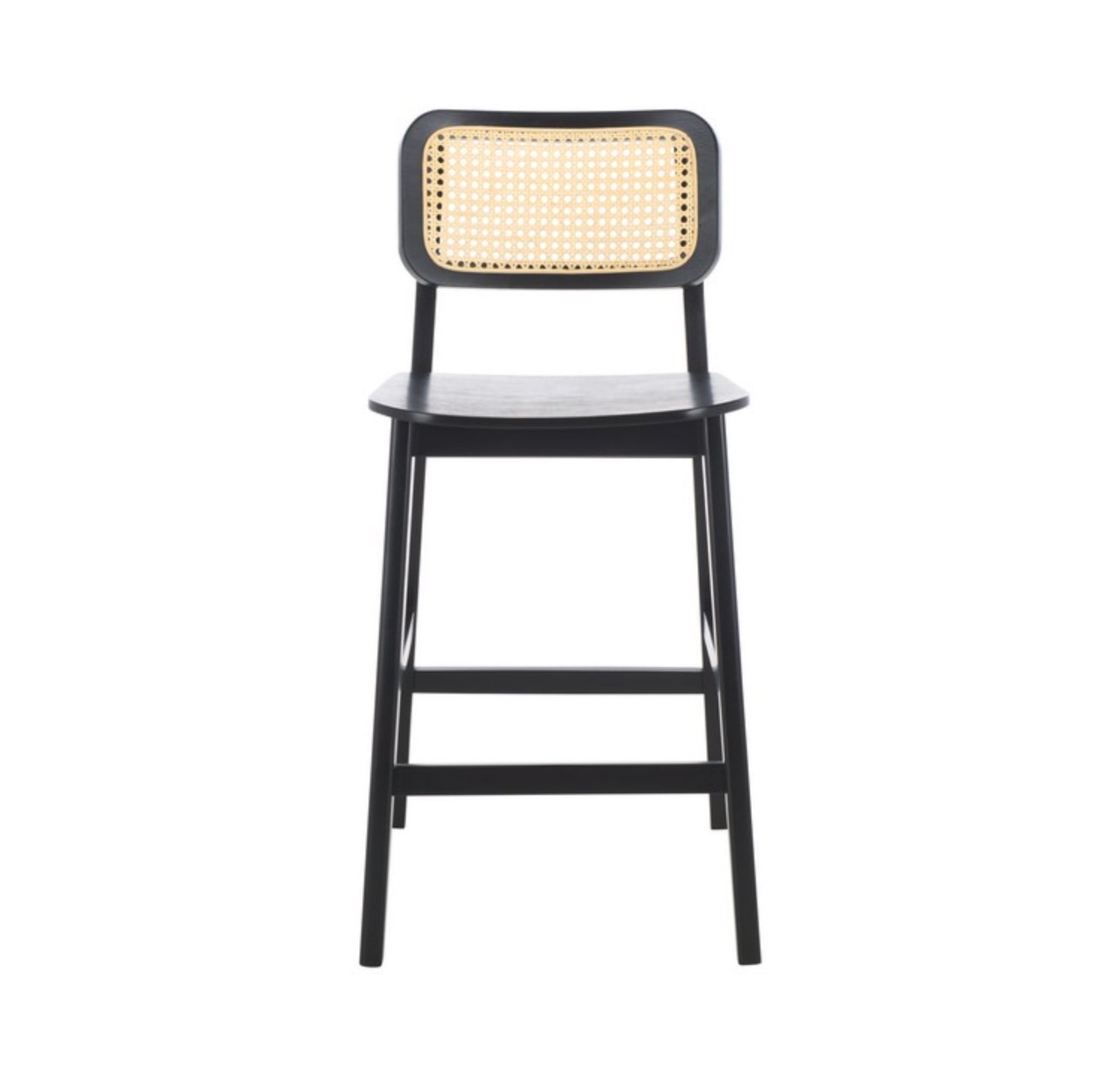 Luz Cane Rattan Negro Counter Stool