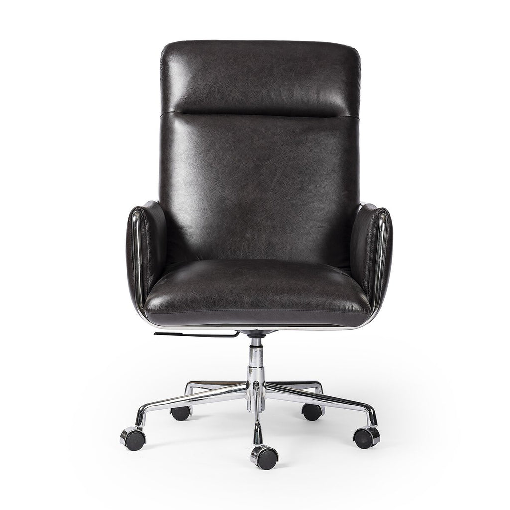 Sherman Cuero Top Negro Silla de Escritorio