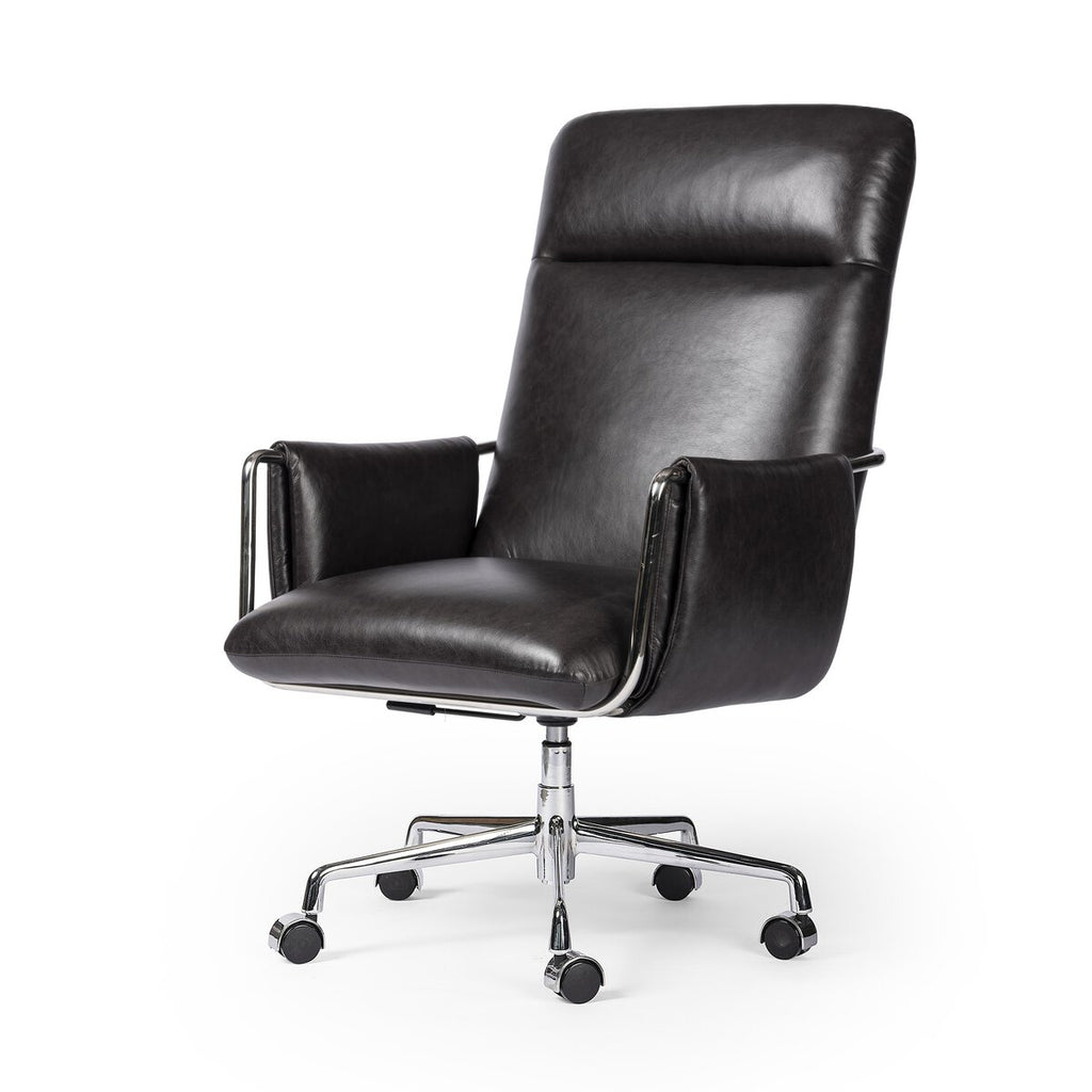 Sherman Cuero Top Negro Silla de Escritorio