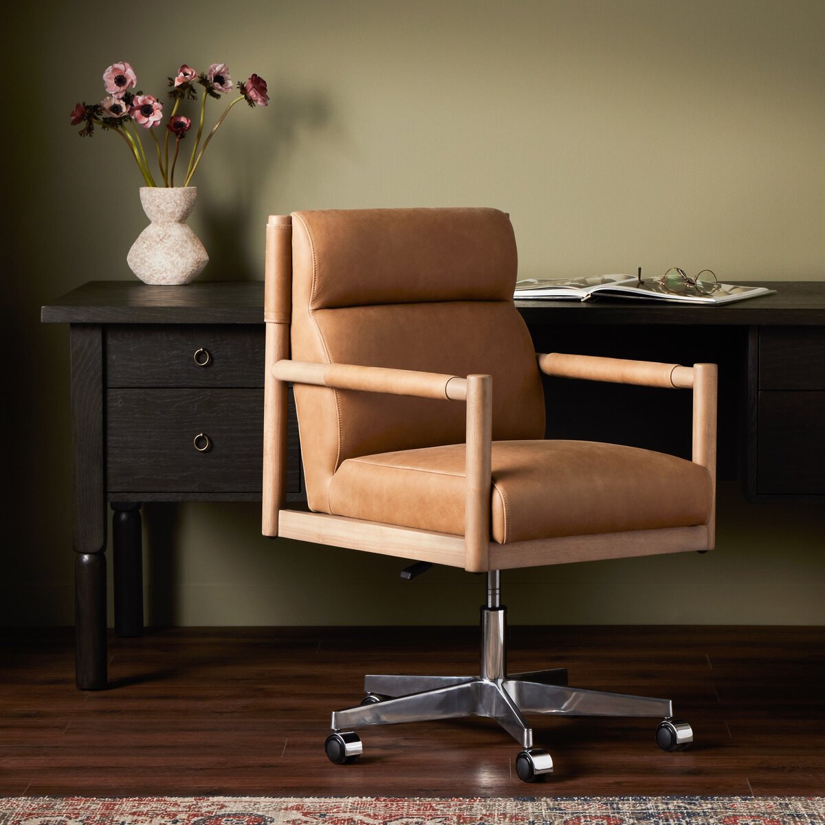 Kianno Cuero Top Café Silla de Escritorio